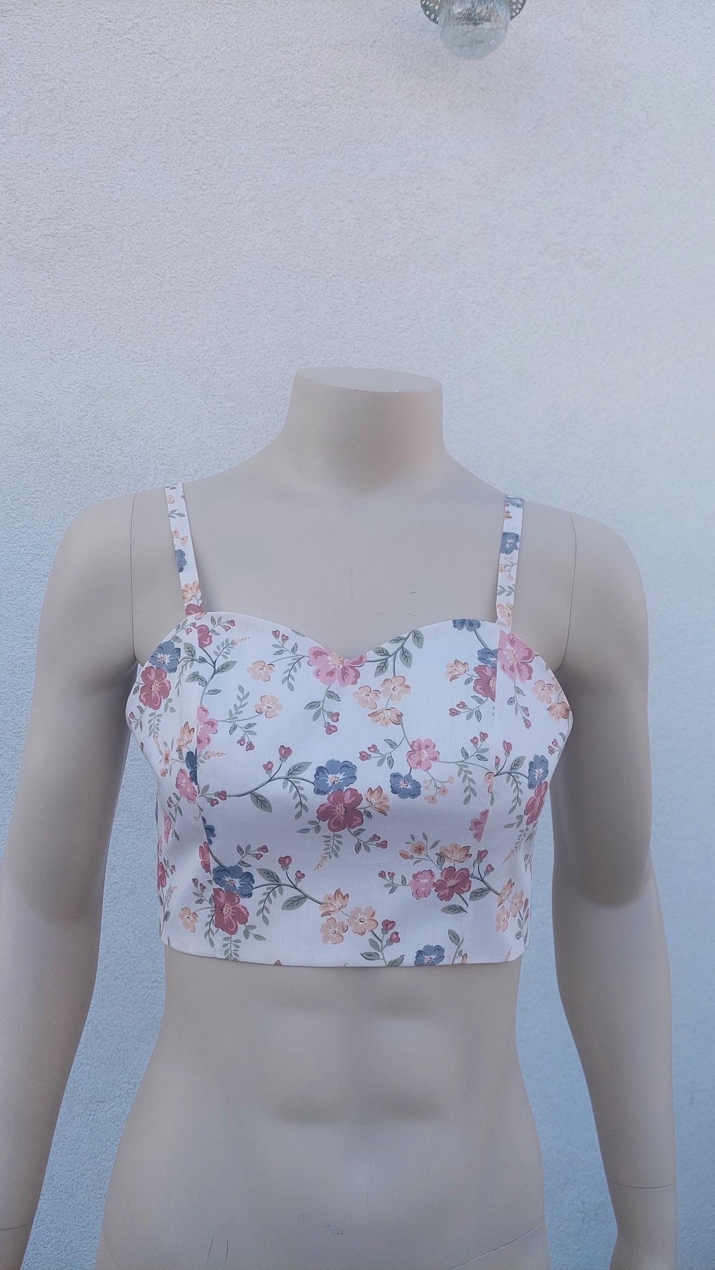 Top regolabile floreale