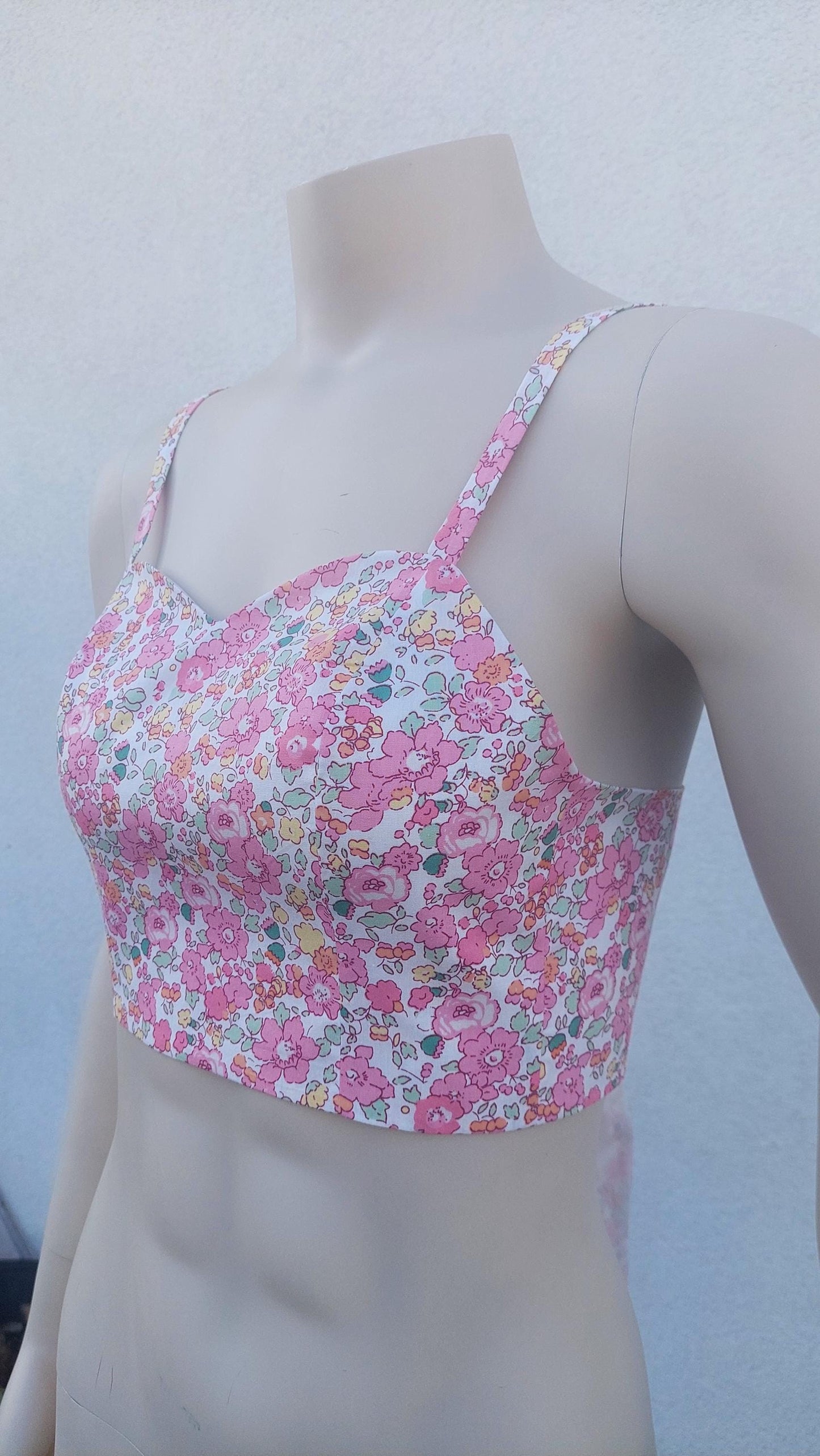 Top regolabile in poliestere floreale