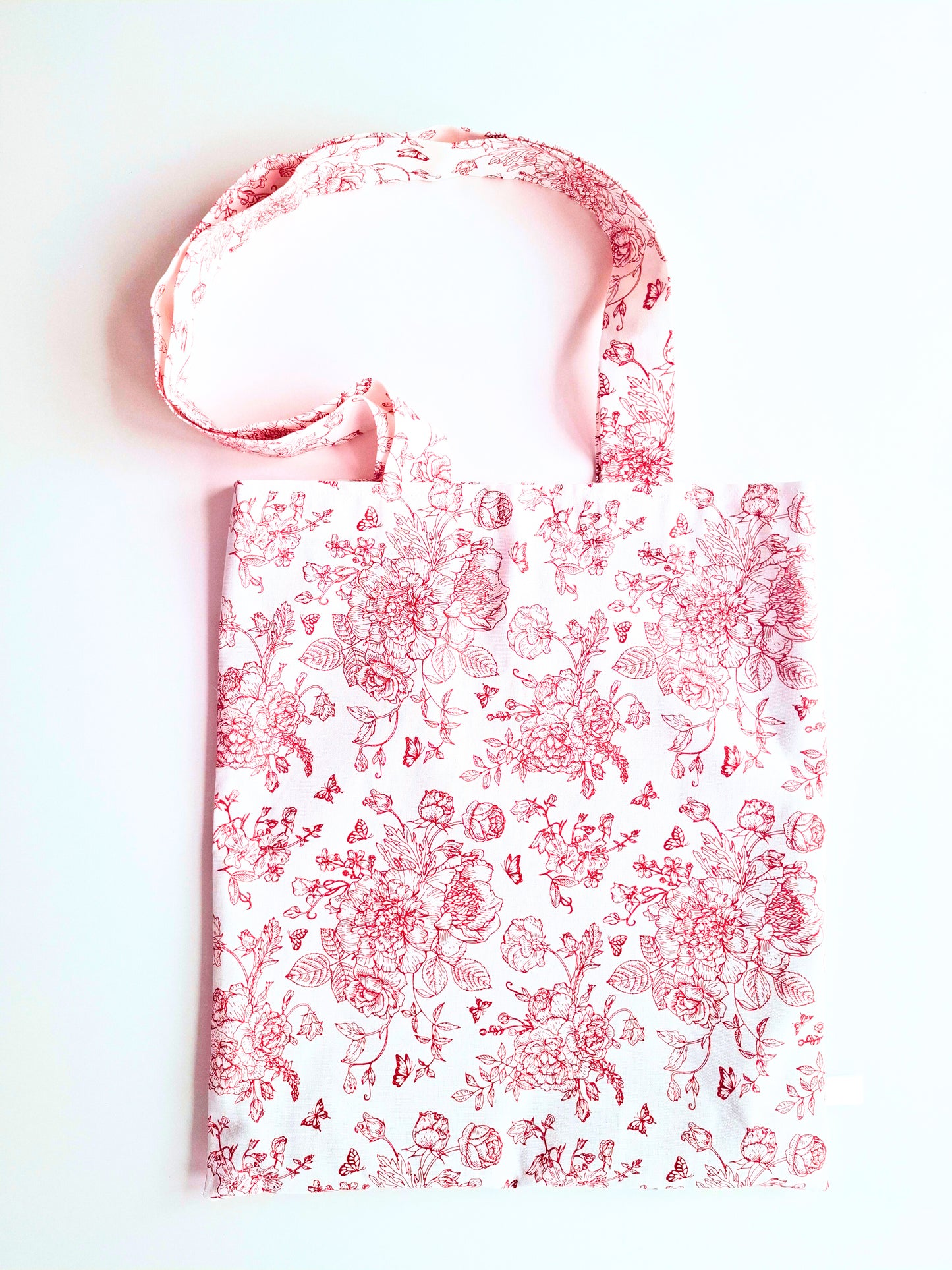Borsa in cotone floreale rosa