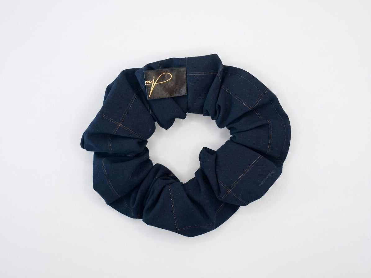 Scrunchies cotone e sintetico blu a quadretti