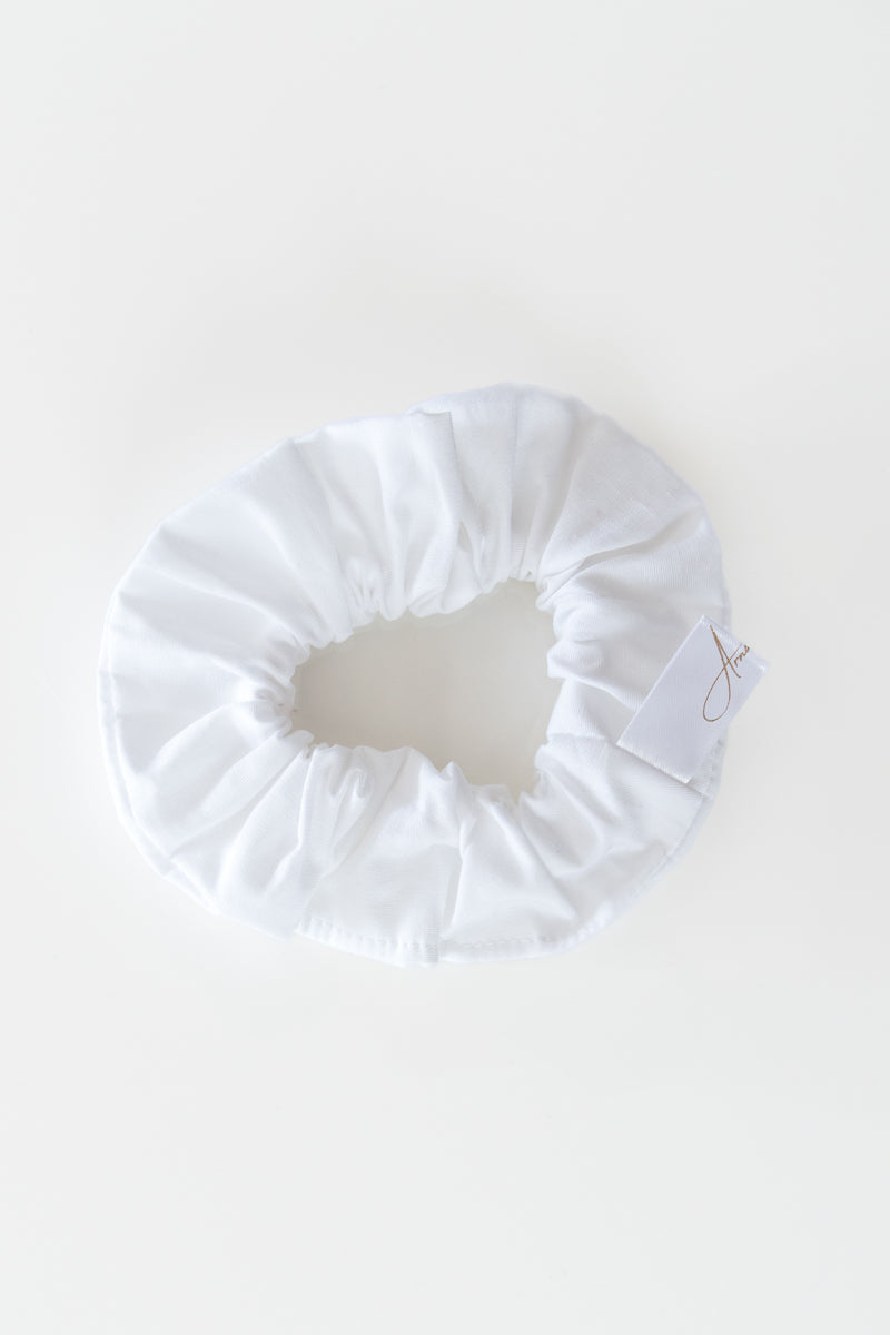 Scrunchies in cotone bianco