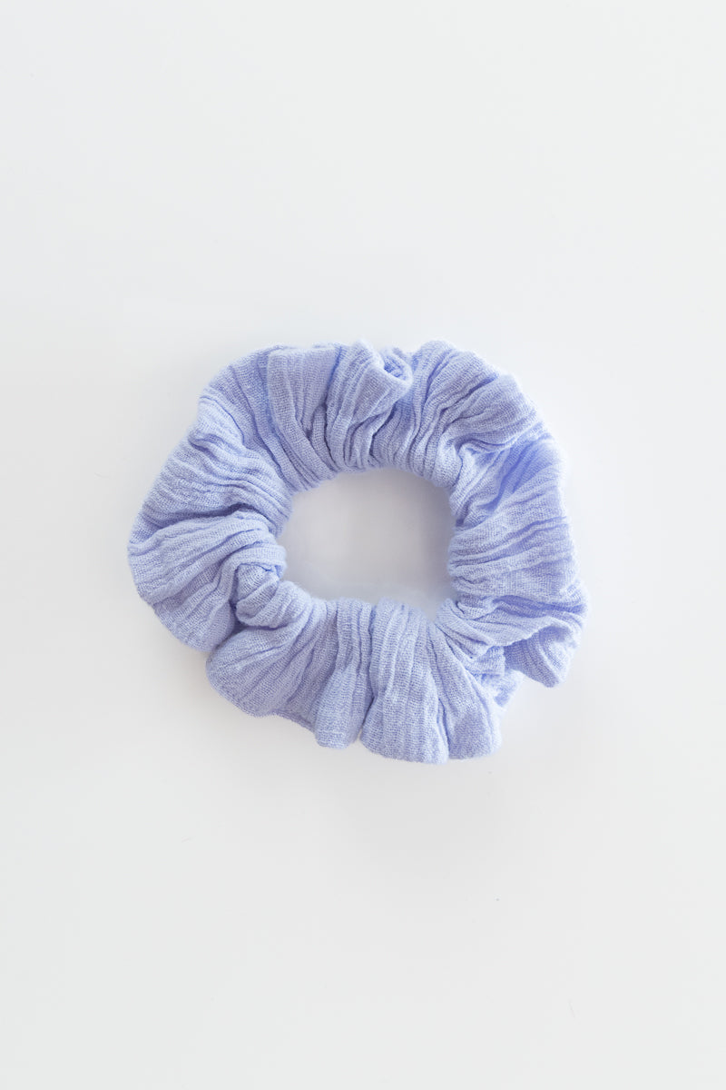 Scrunchies in mussola di cotone viola
