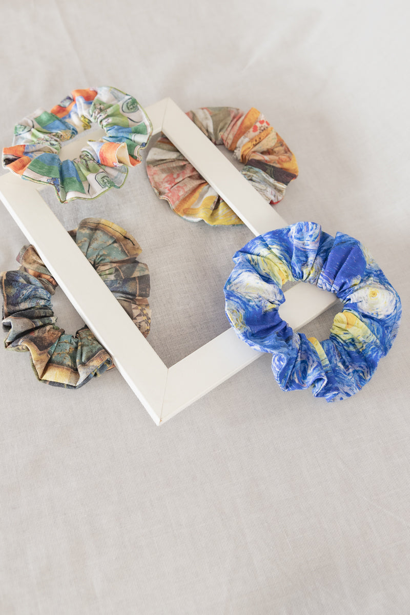 Scrunchies cotone dipinti Van Gogh