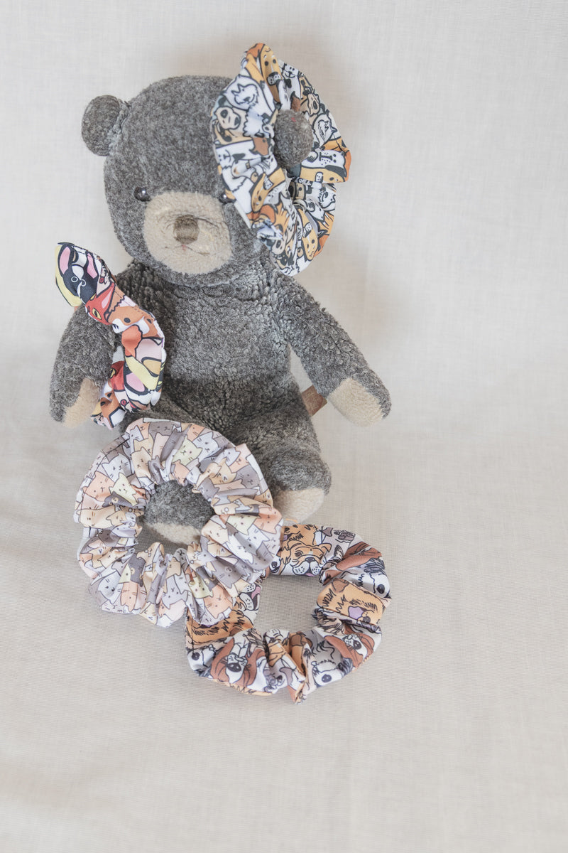 Scrunchies in poliestere con gatti