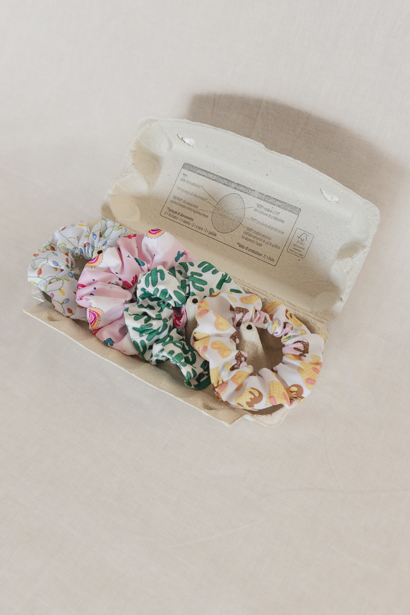 Scrunchies in poliestere con waffle