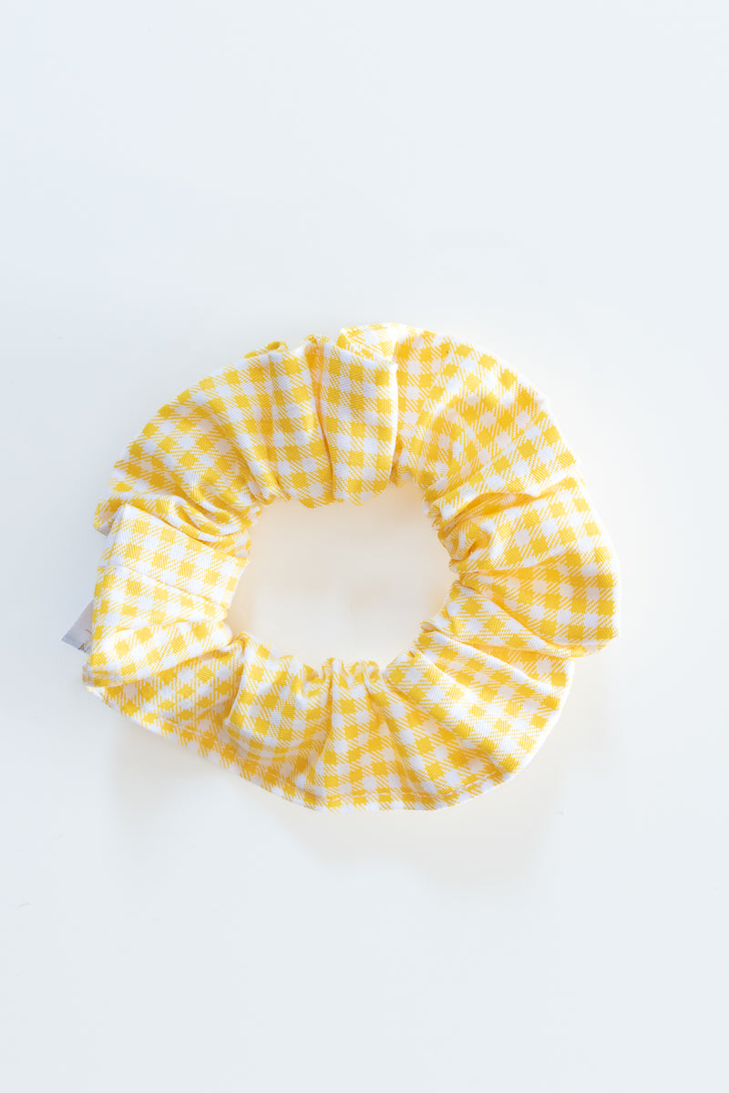 Scrunchie cotone quadretti giallo