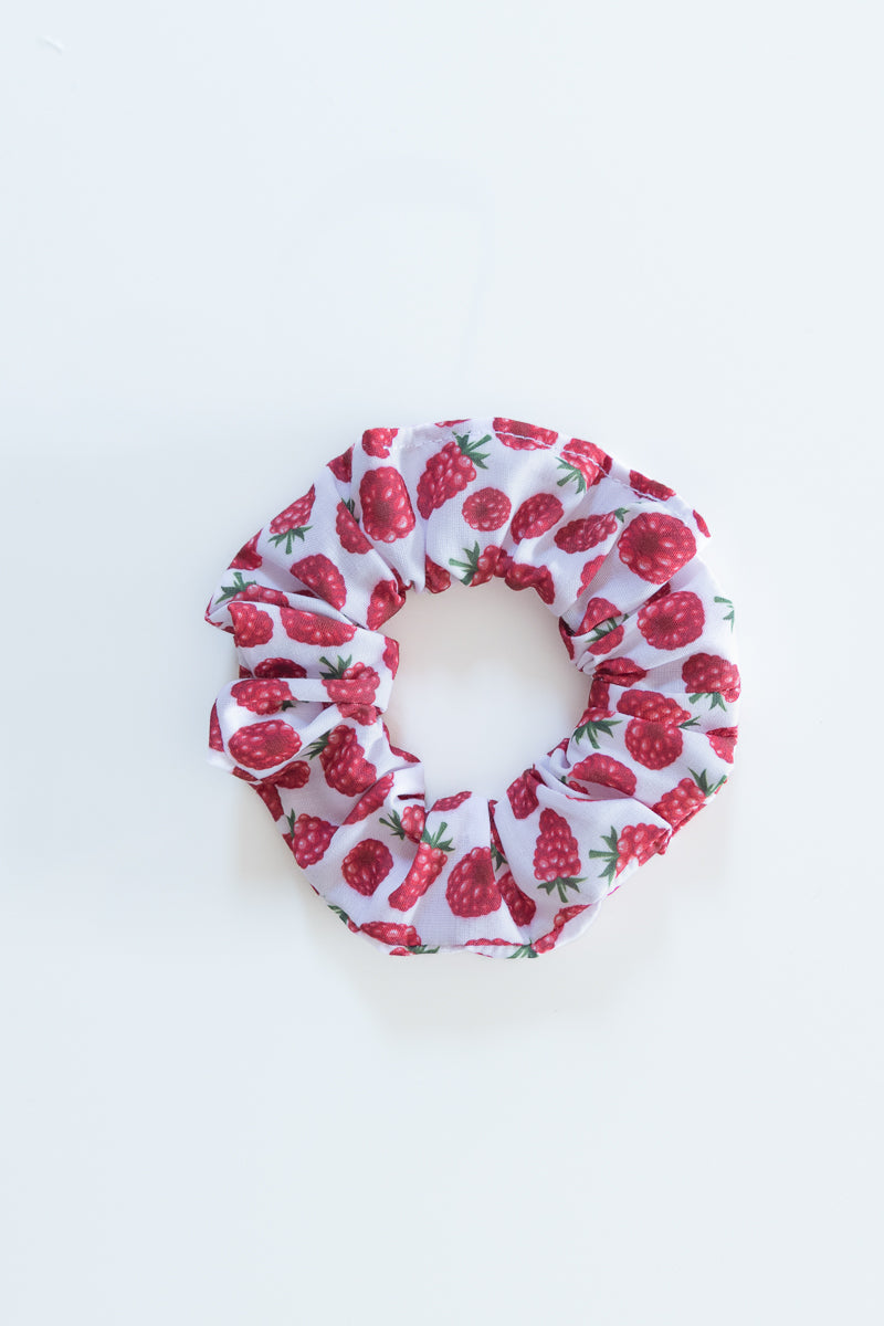 Scrunchies in poliestere con lamponi