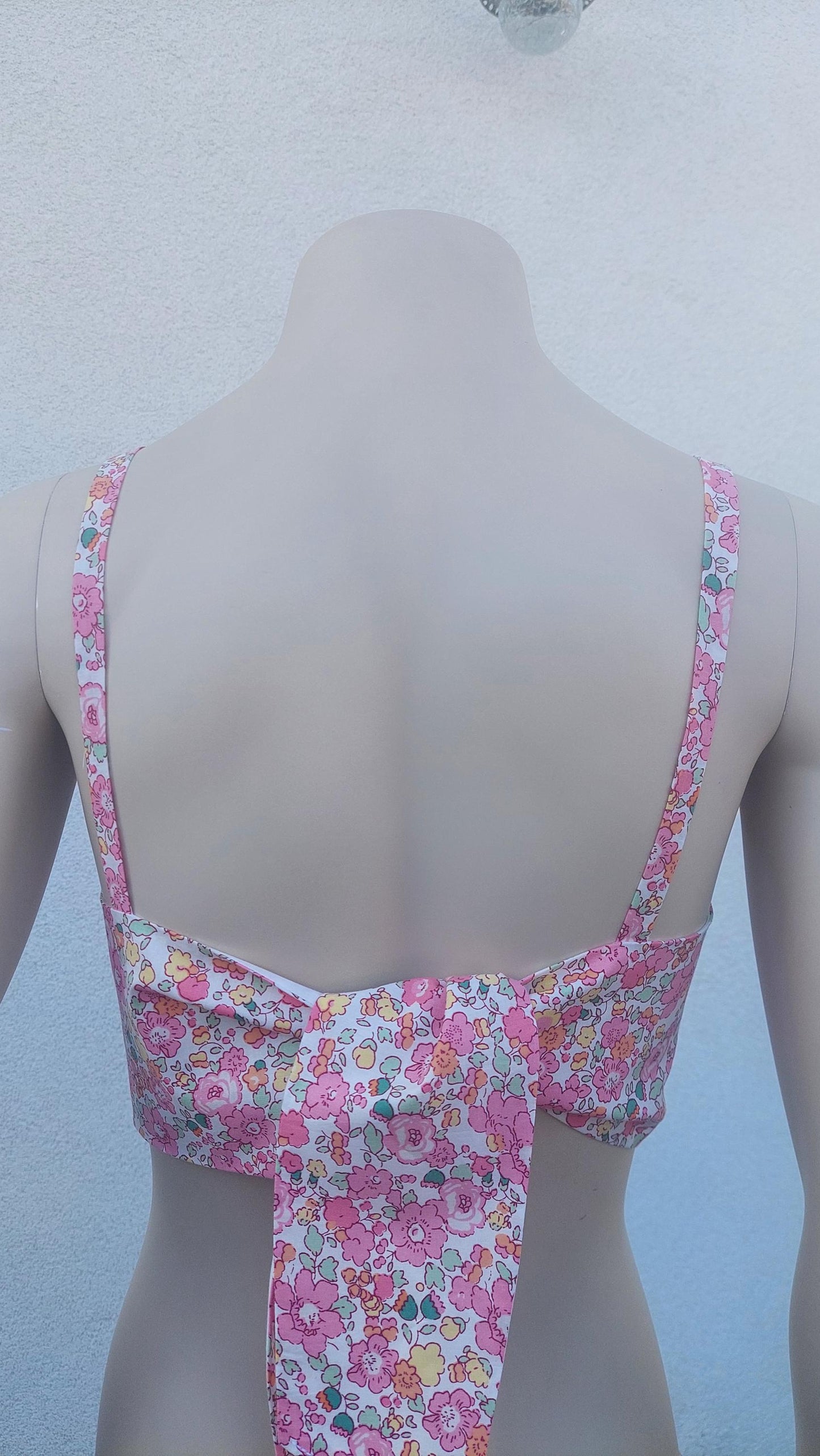 Top regolabile in poliestere floreale