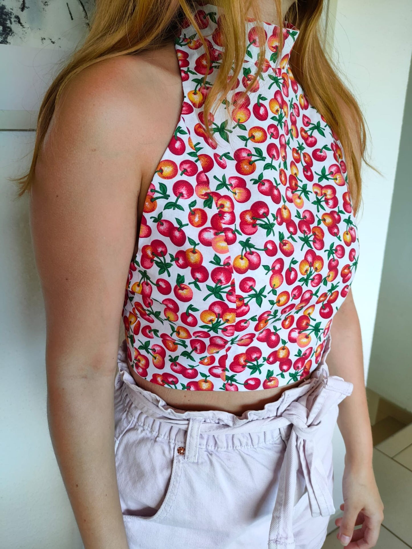 Top regolabile floreale