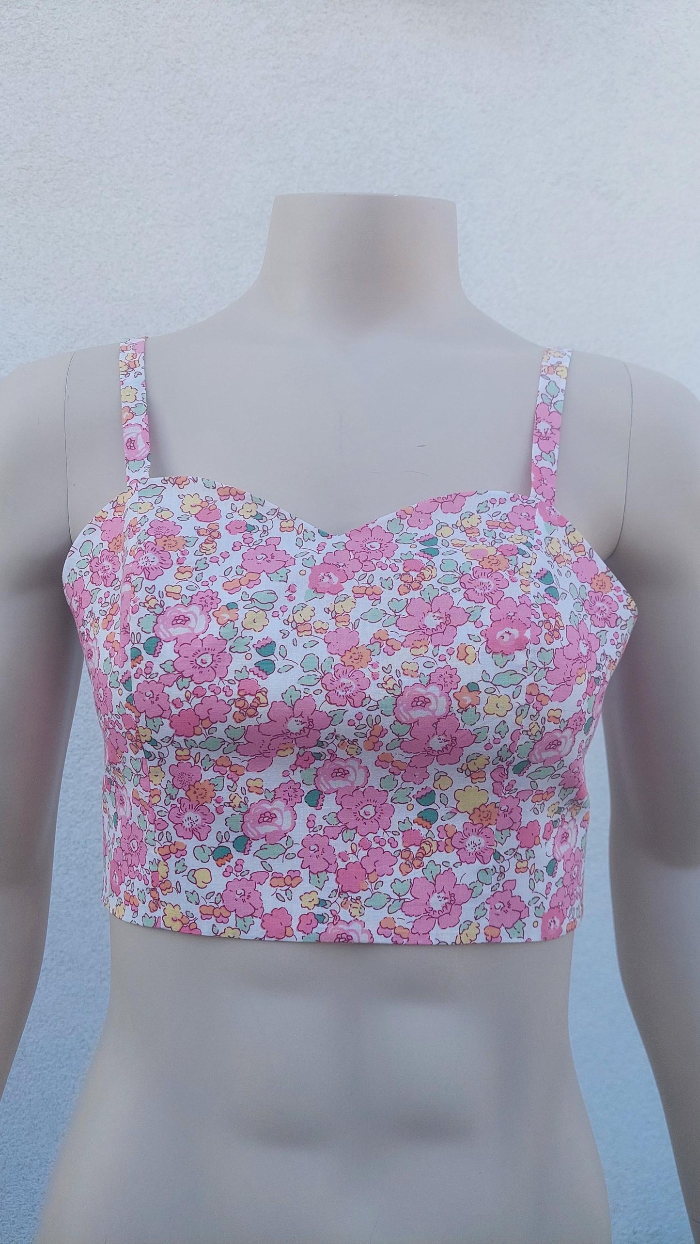 Top regolabile in poliestere floreale