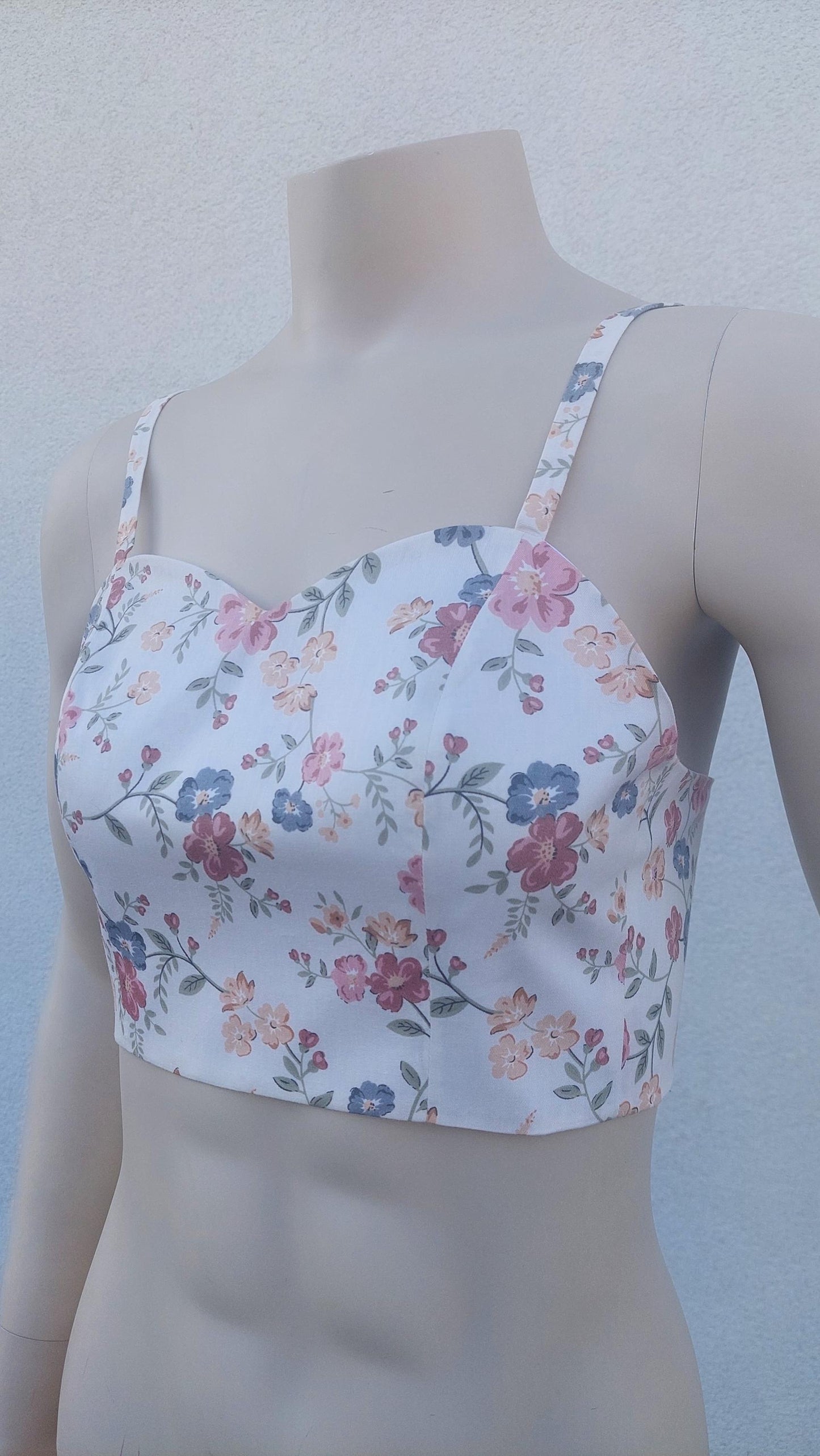 Top regolabile floreale