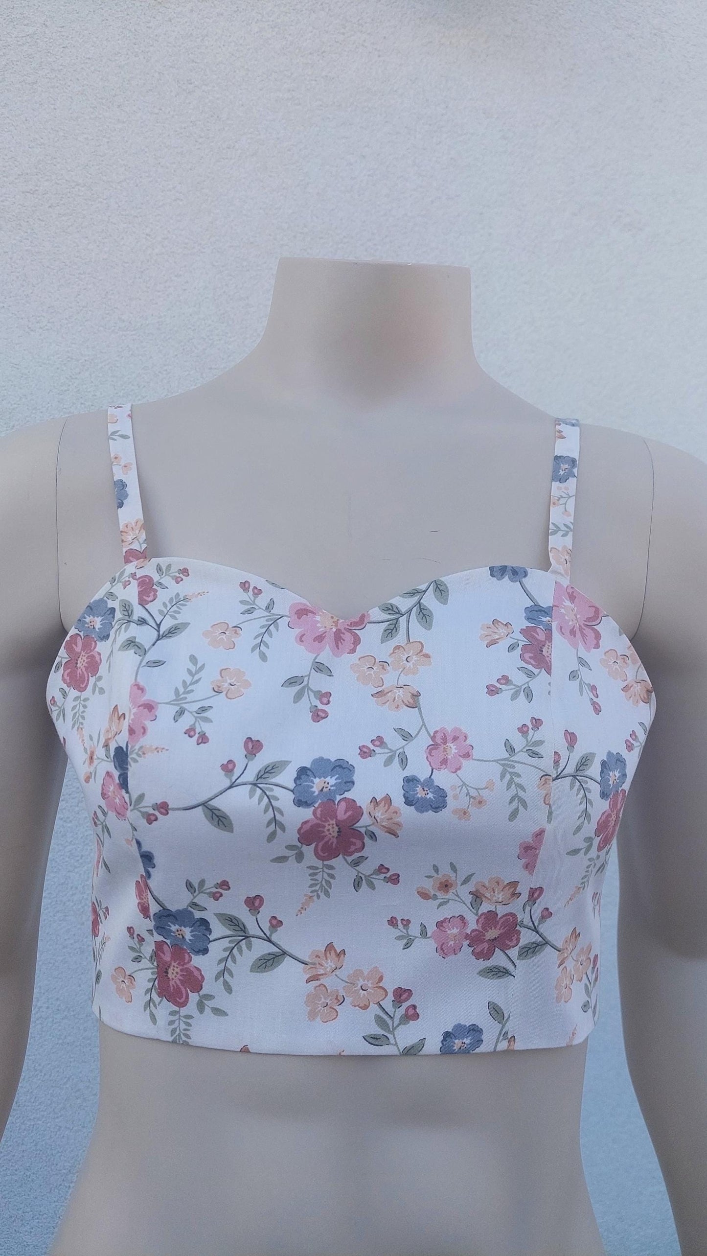 Top regolabile floreale