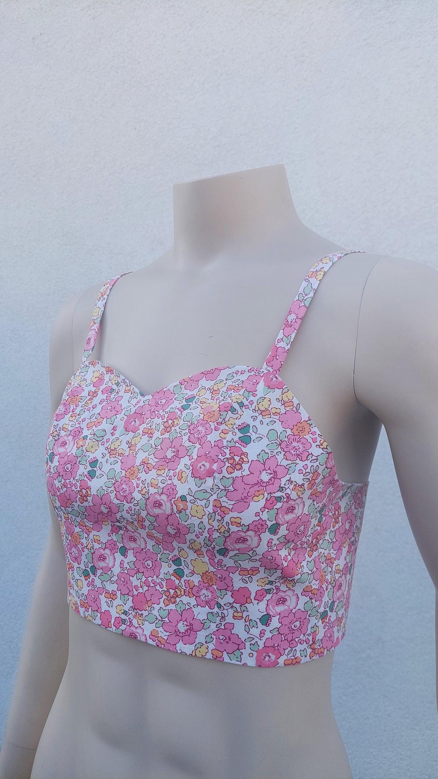 Top regolabile in poliestere floreale