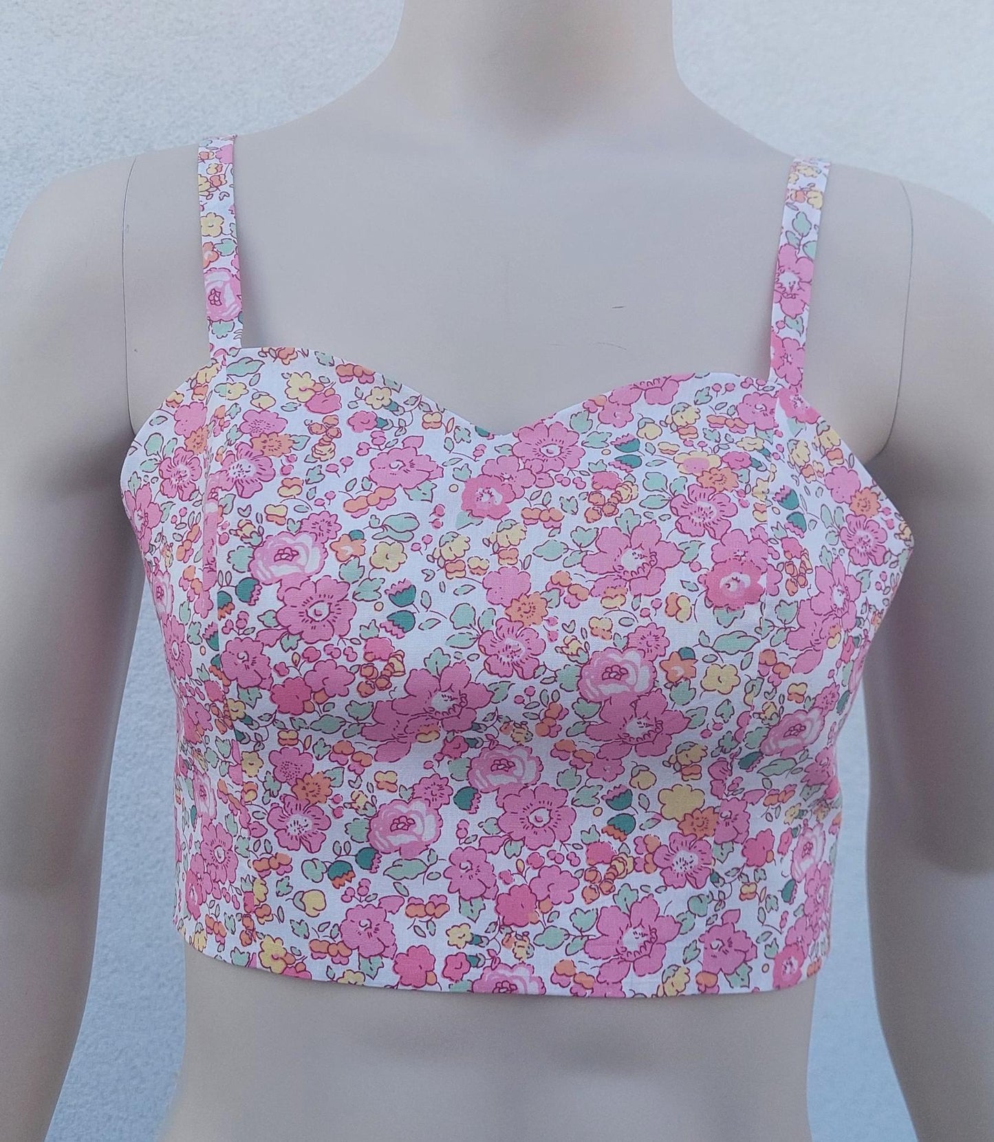 Top regolabile in poliestere floreale