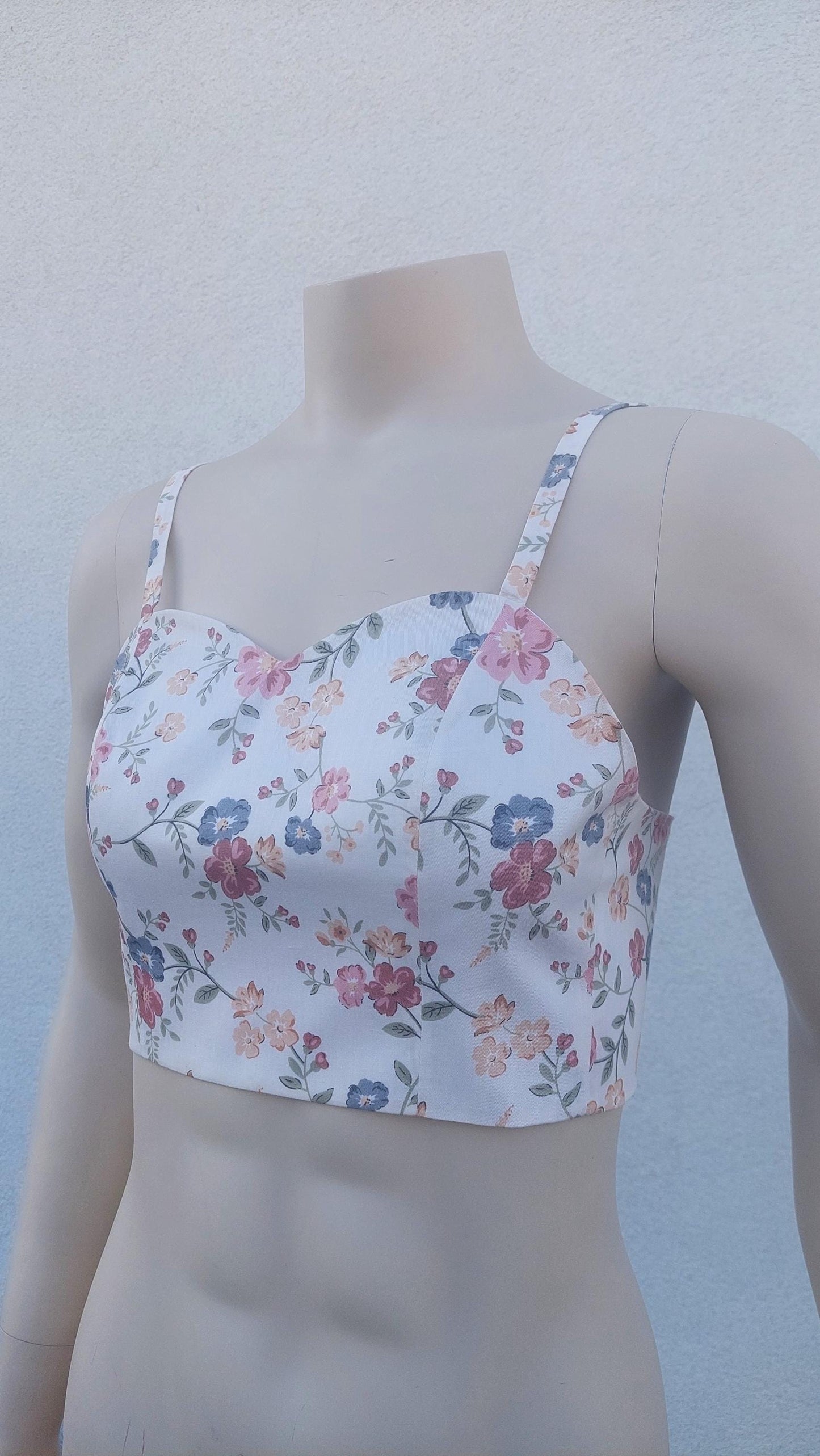 Top regolabile floreale