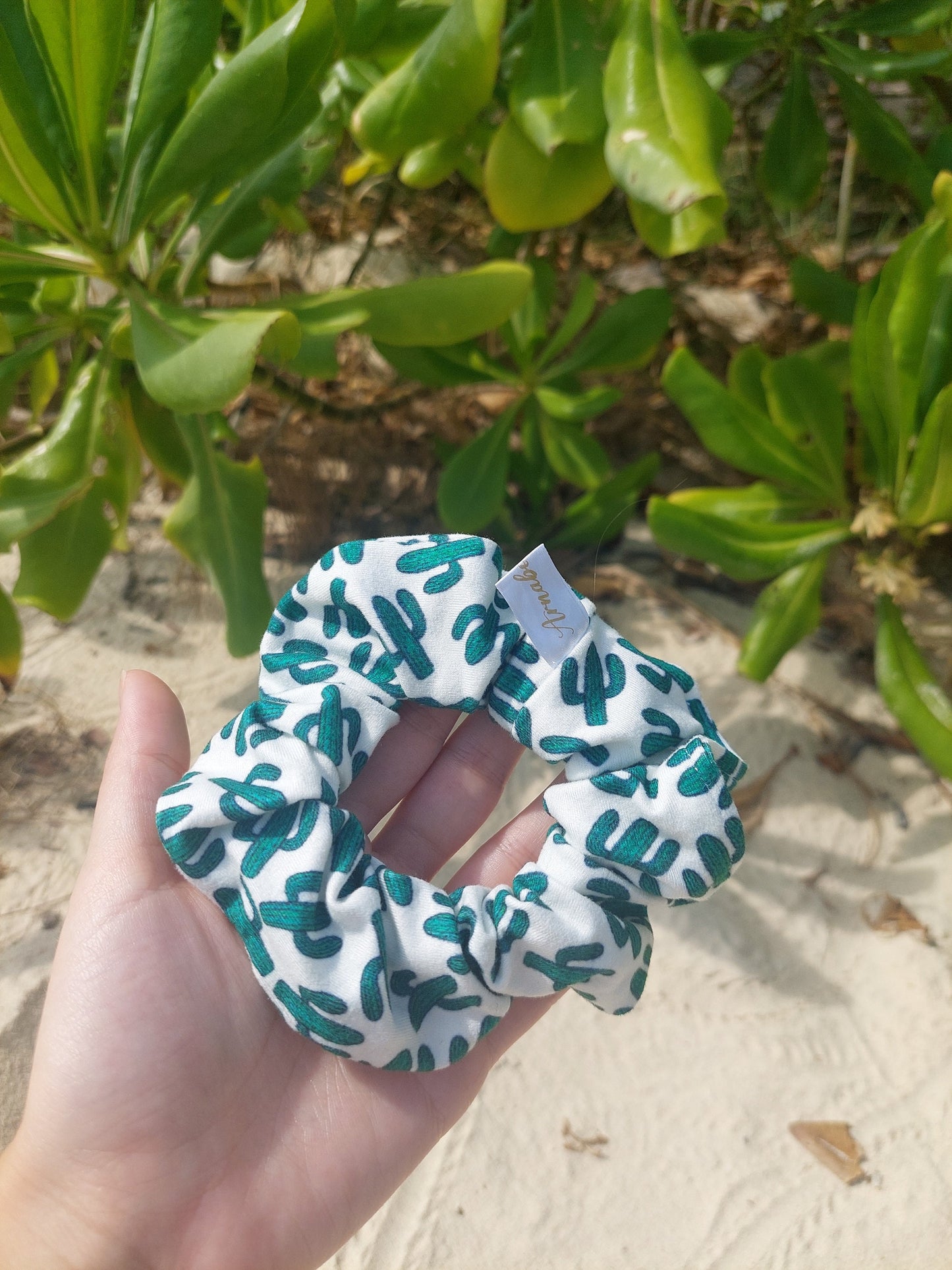 Scrunchies in jersey con cactus