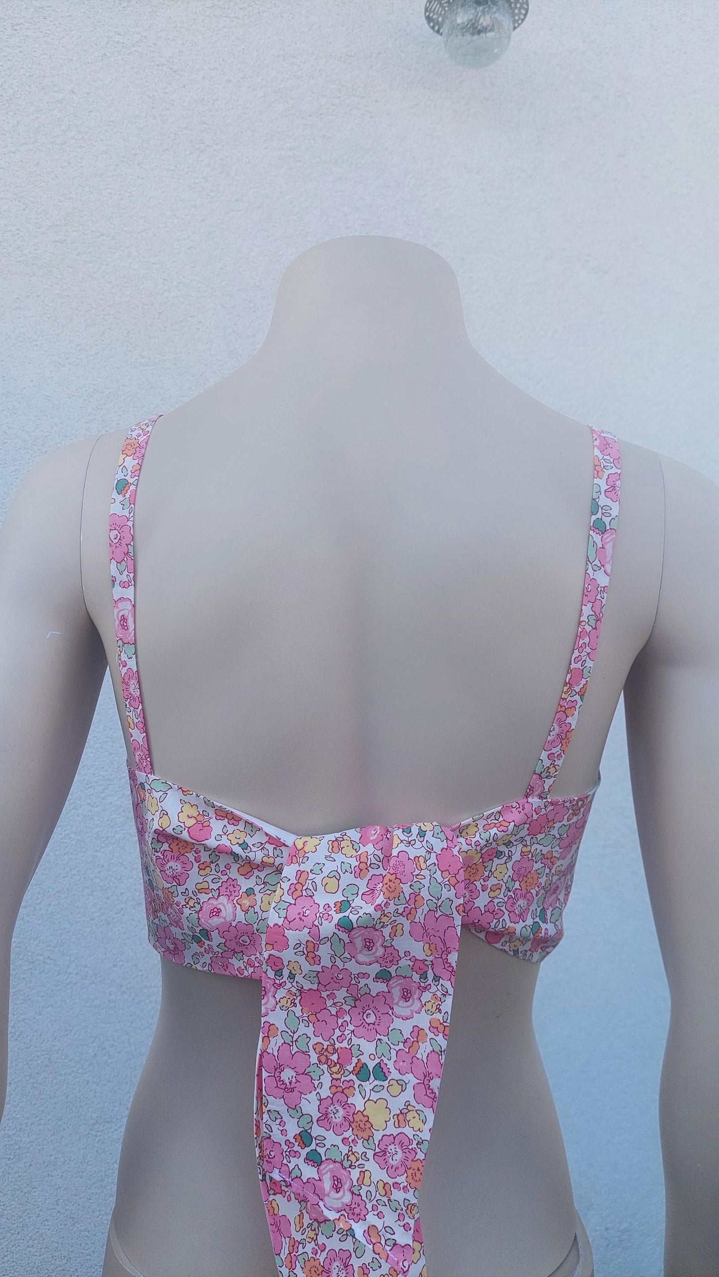 Top regolabile in poliestere floreale