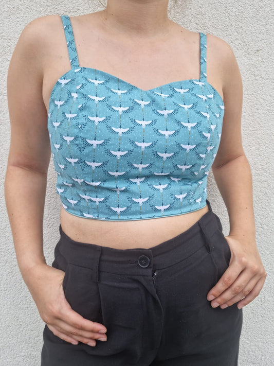 Top regolabile azzurro