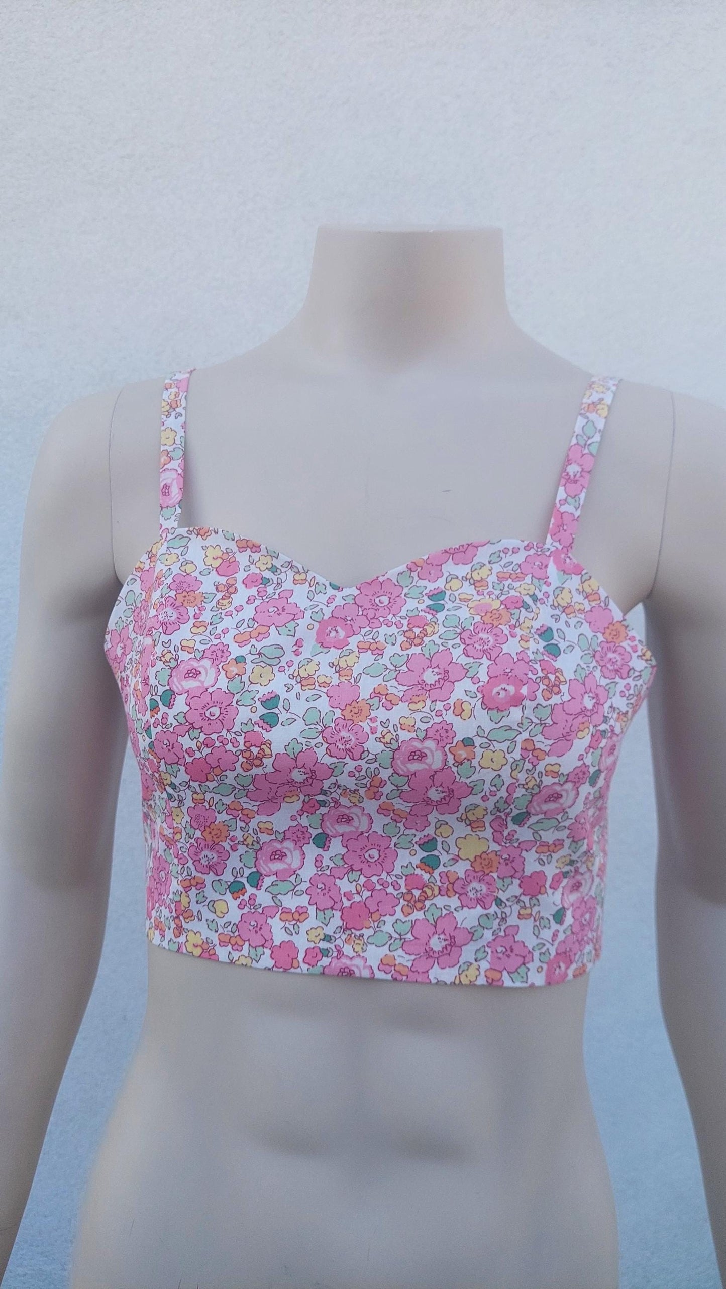 Top regolabile in poliestere floreale