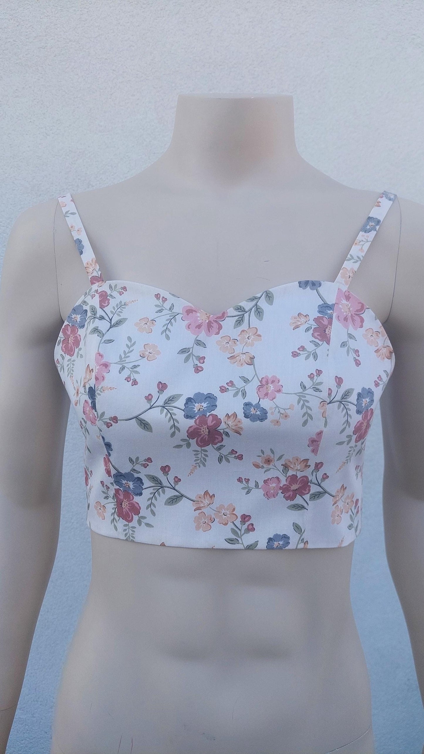 Top regolabile floreale