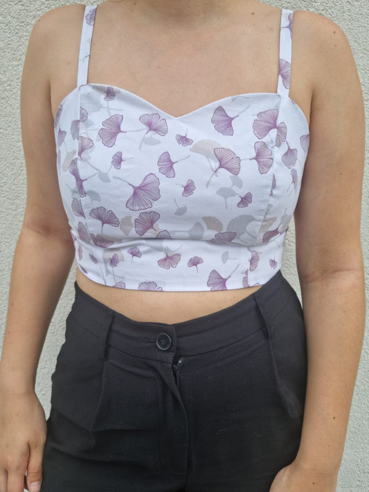 Top regolabile floreale