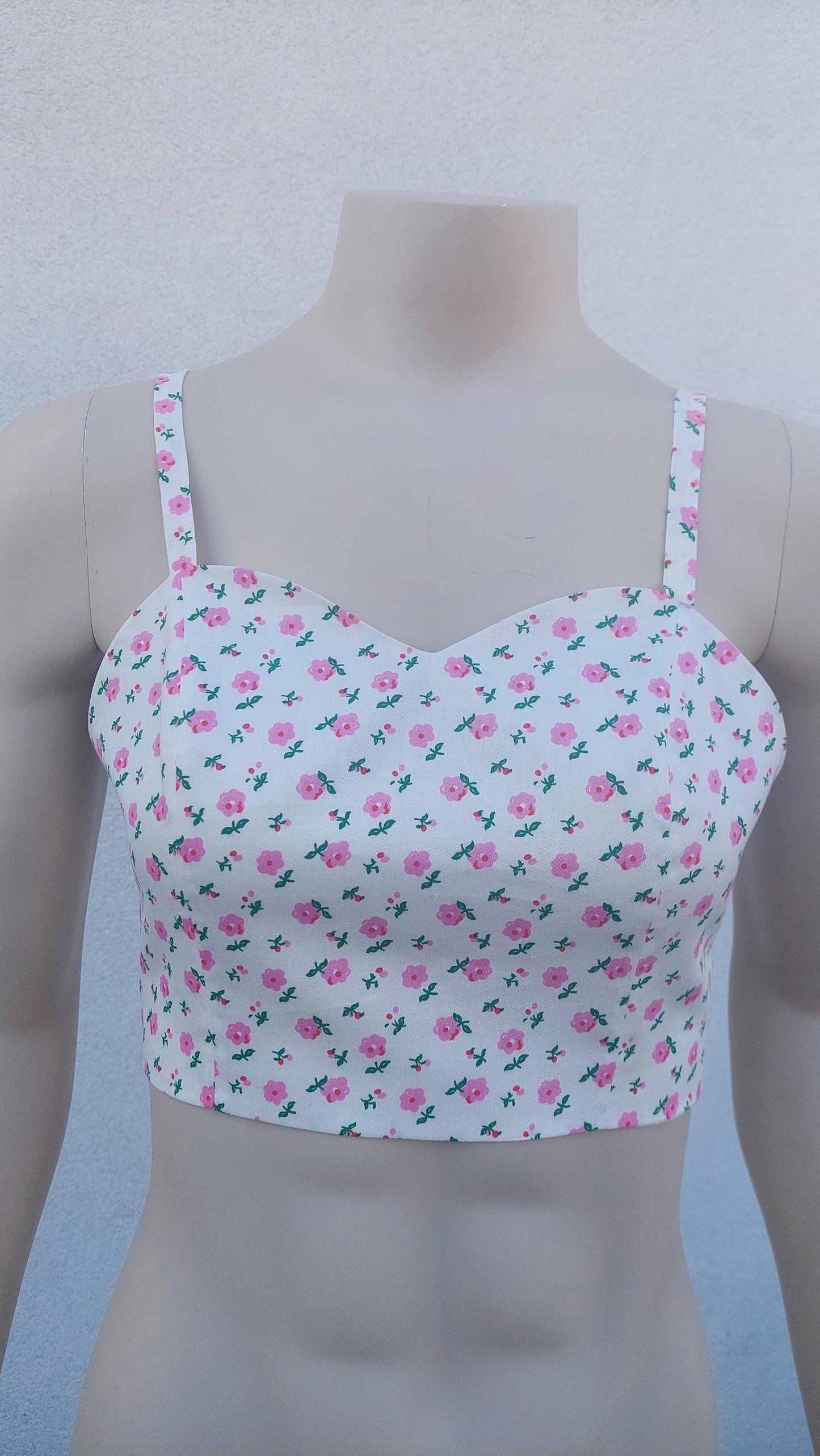 Top regolabile floreale