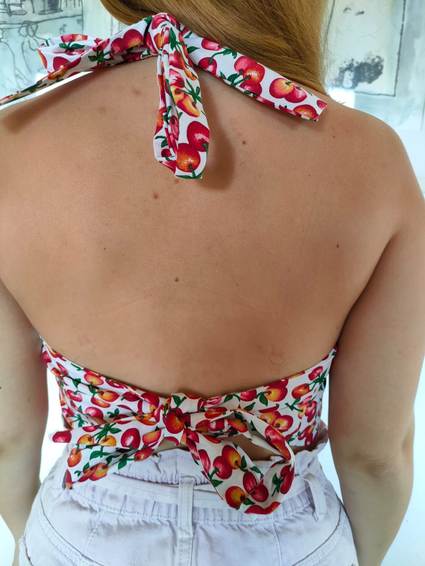 Top regolabile floreale