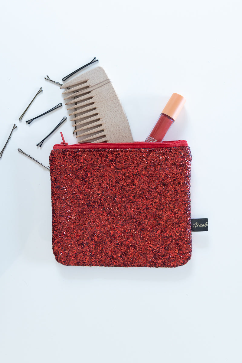 Astuccio con pailettes rosse