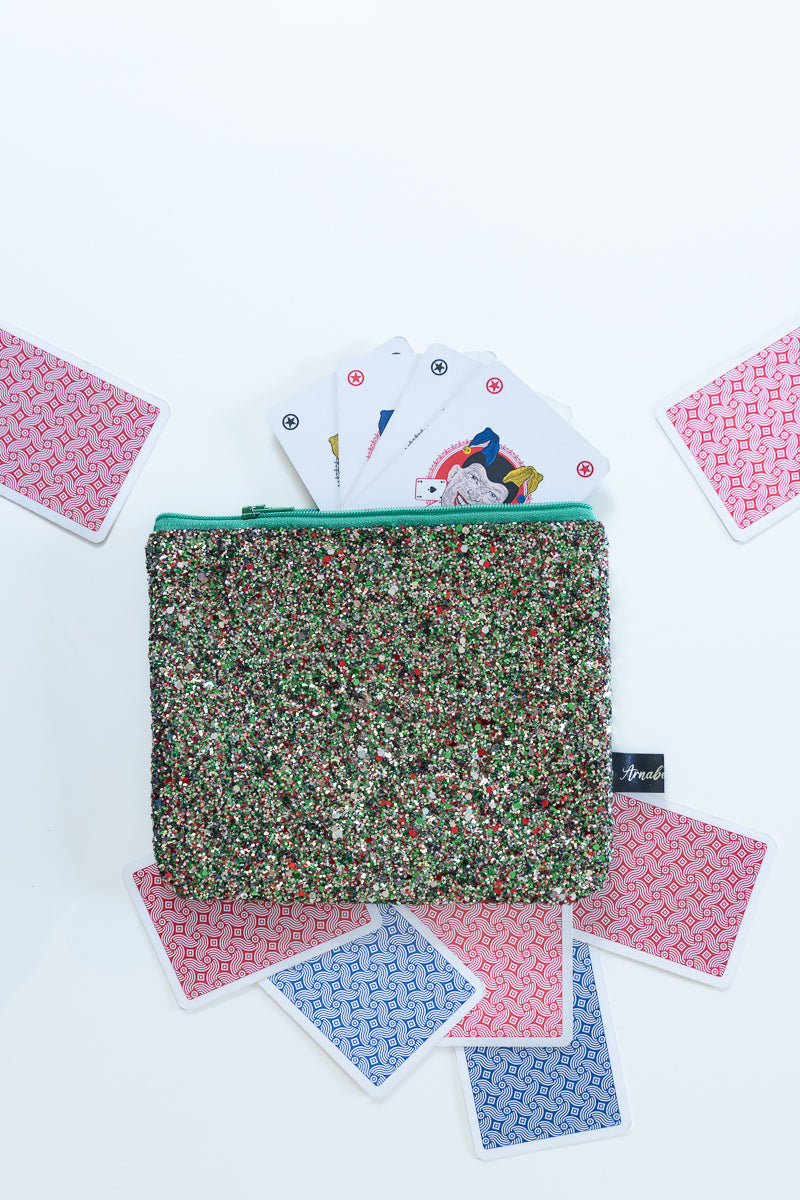 Astuccio con pailettes verdi