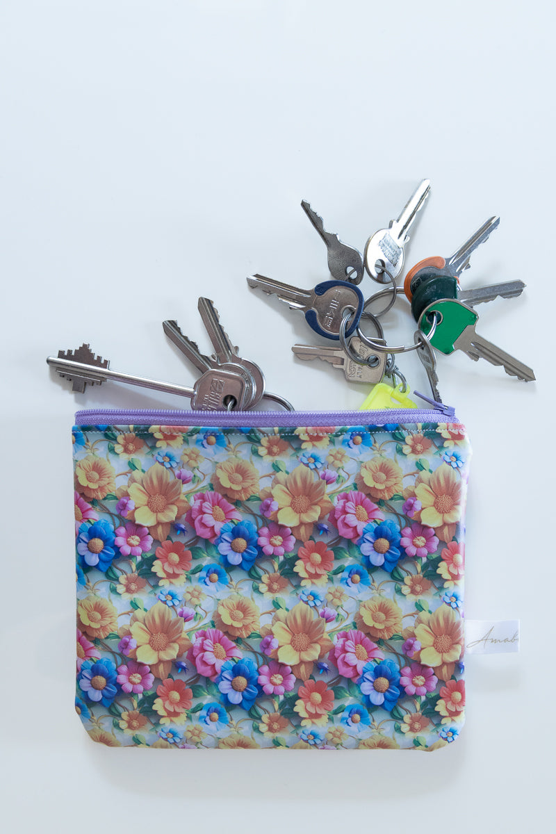 Astuccio blu floreale