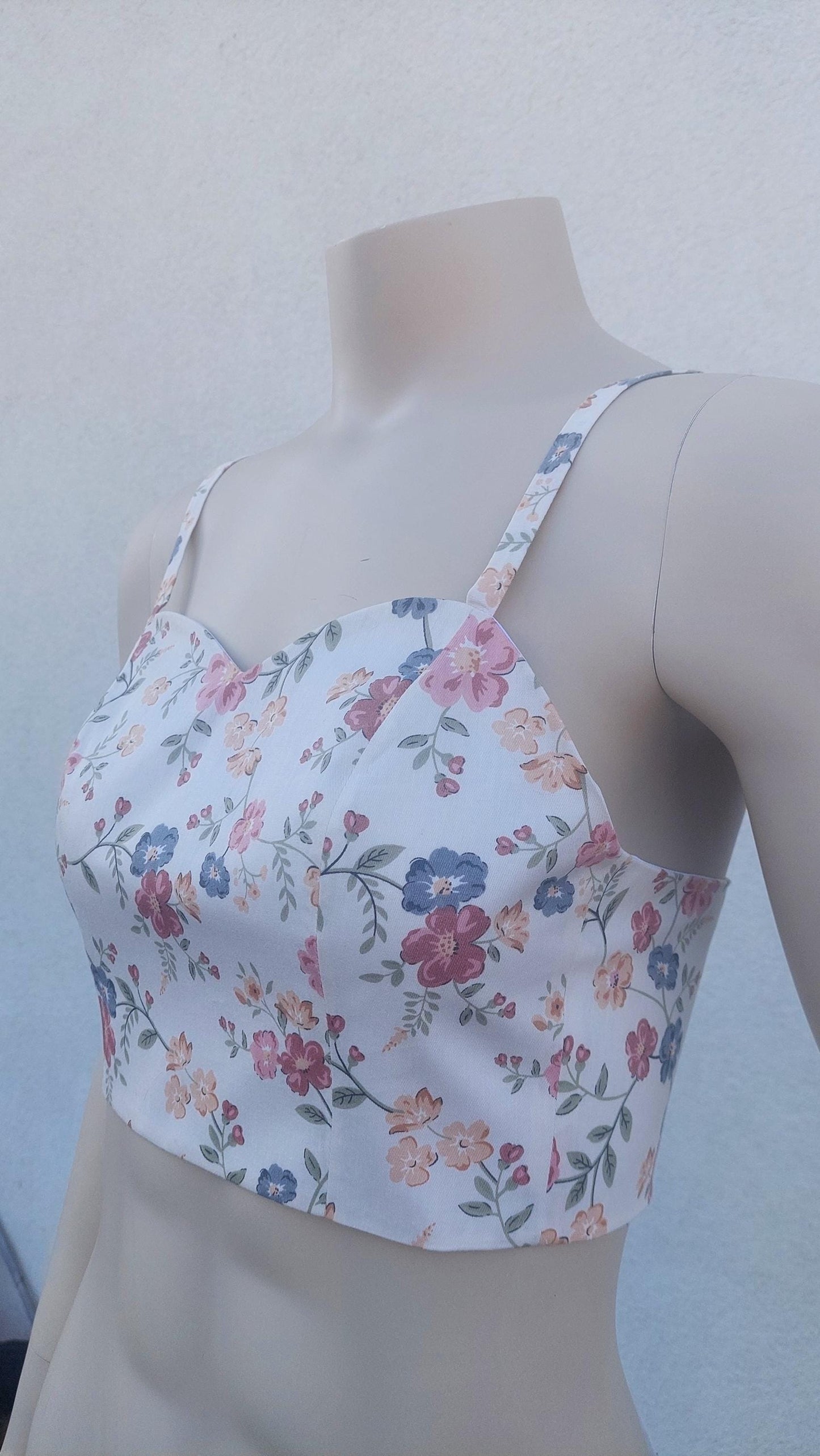 Top regolabile floreale