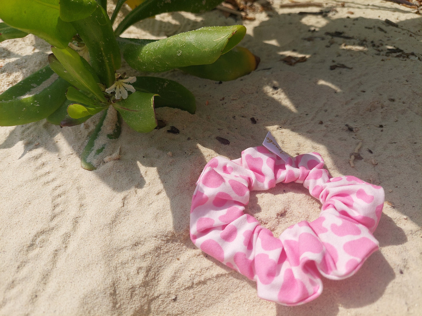 Scrunchies  in jersey maculato rosa