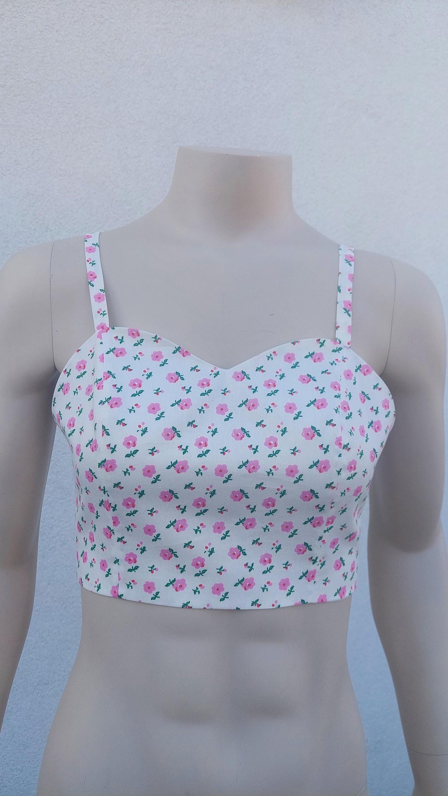 Top regolabile floreale