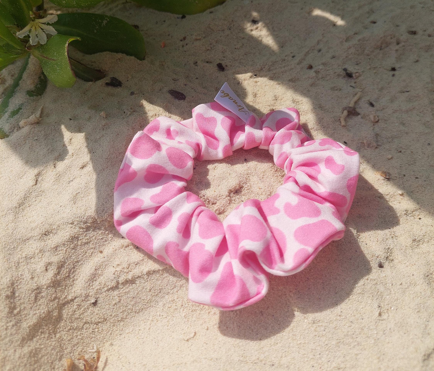Scrunchies  in jersey maculato rosa