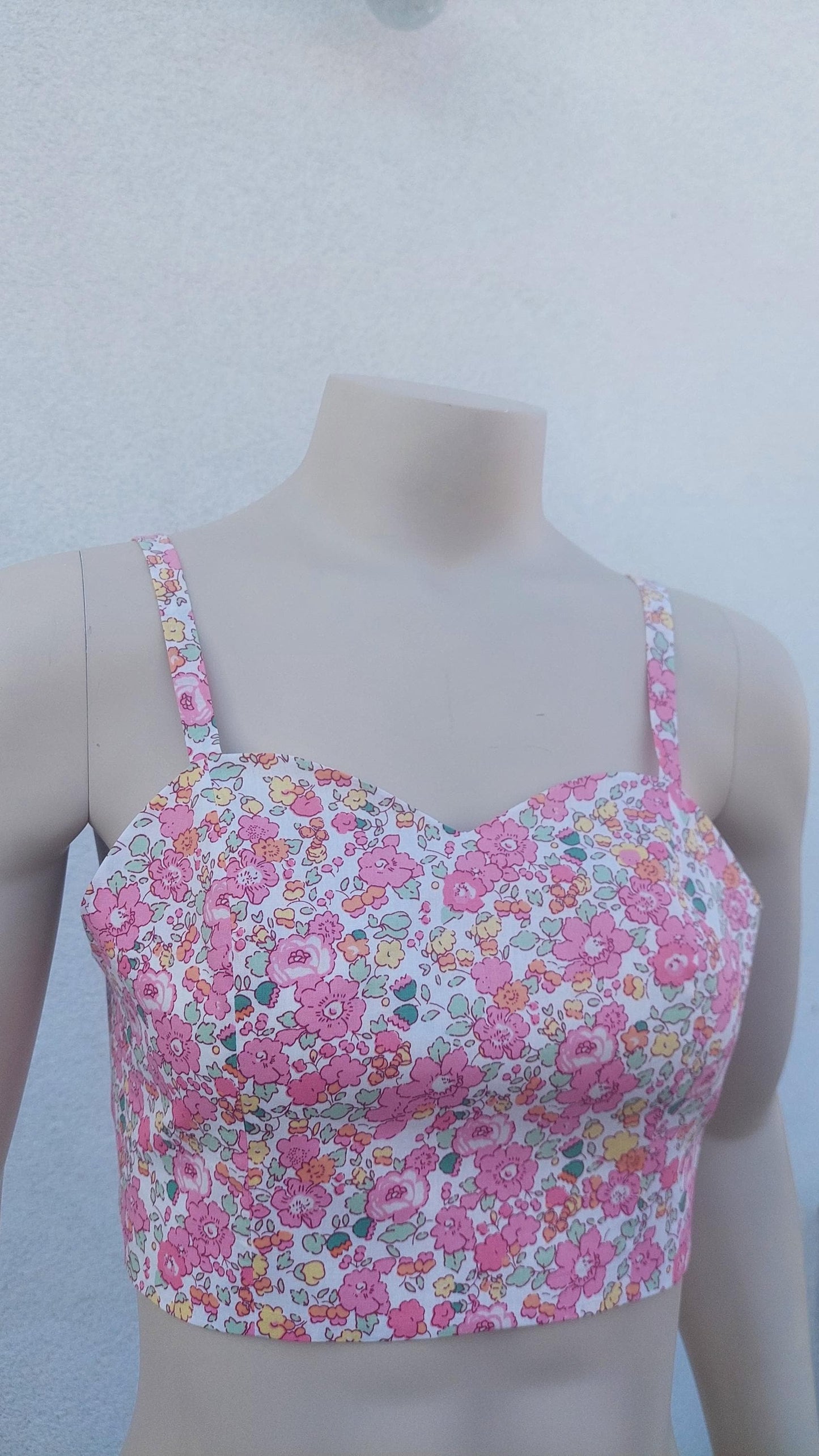 Top regolabile in poliestere floreale