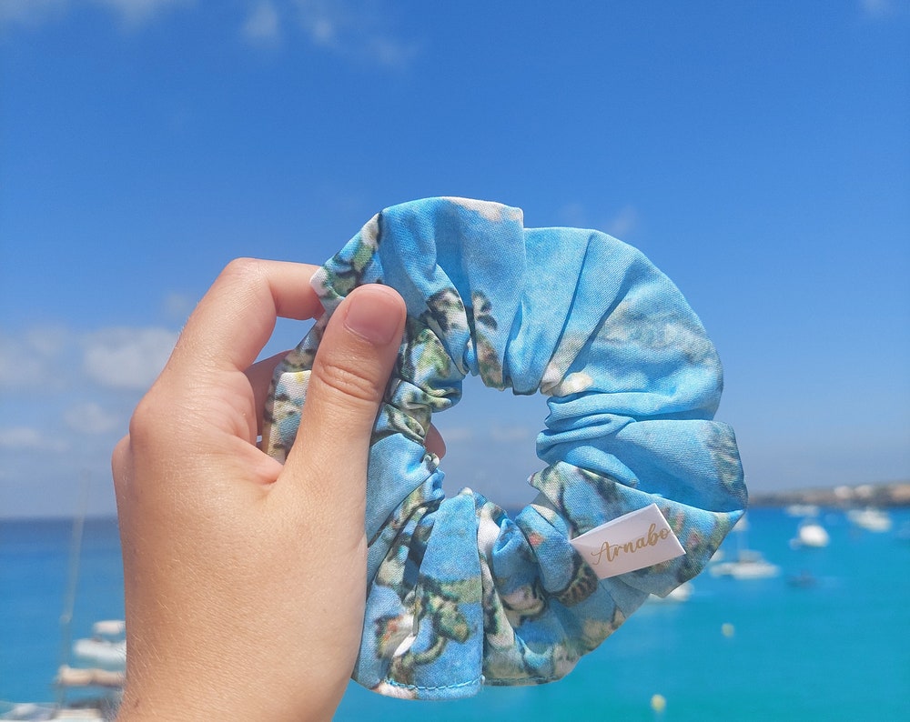 Scrunchies satinato Mandorlo in fiore di Van Gogh