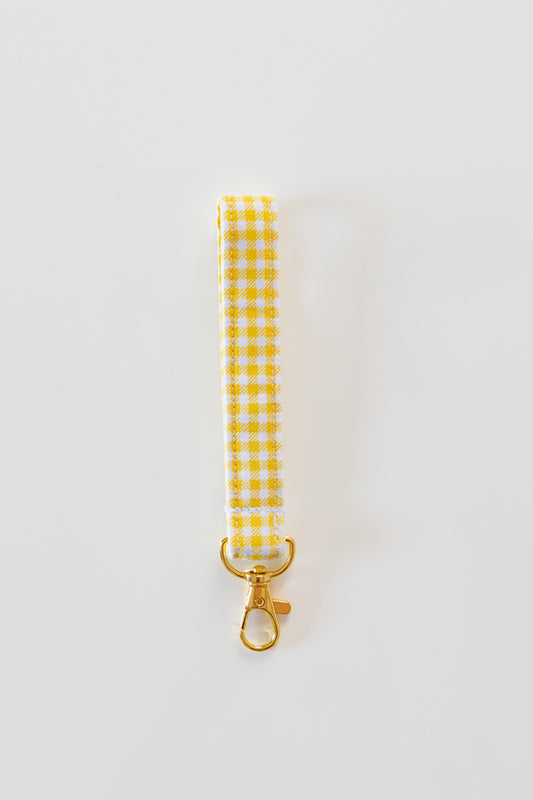 Portachiavi a quadretti gialli