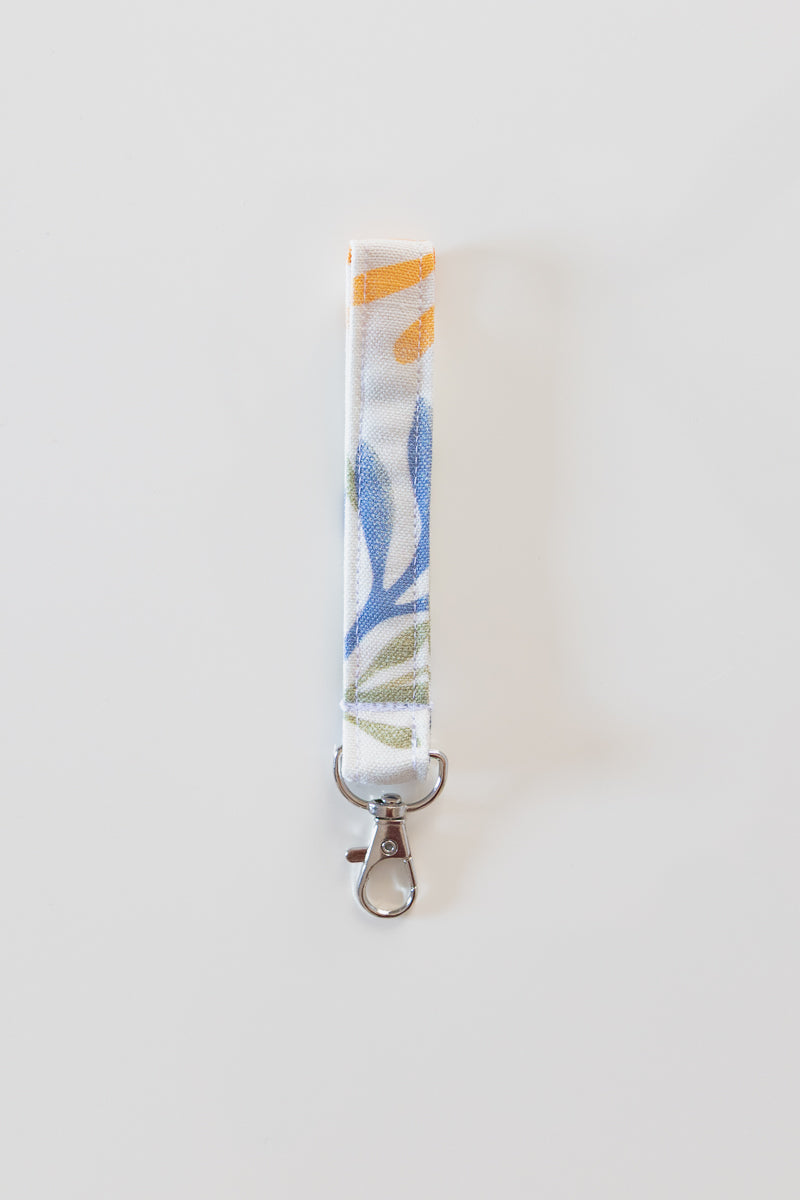 Portachiavi bianco floreale