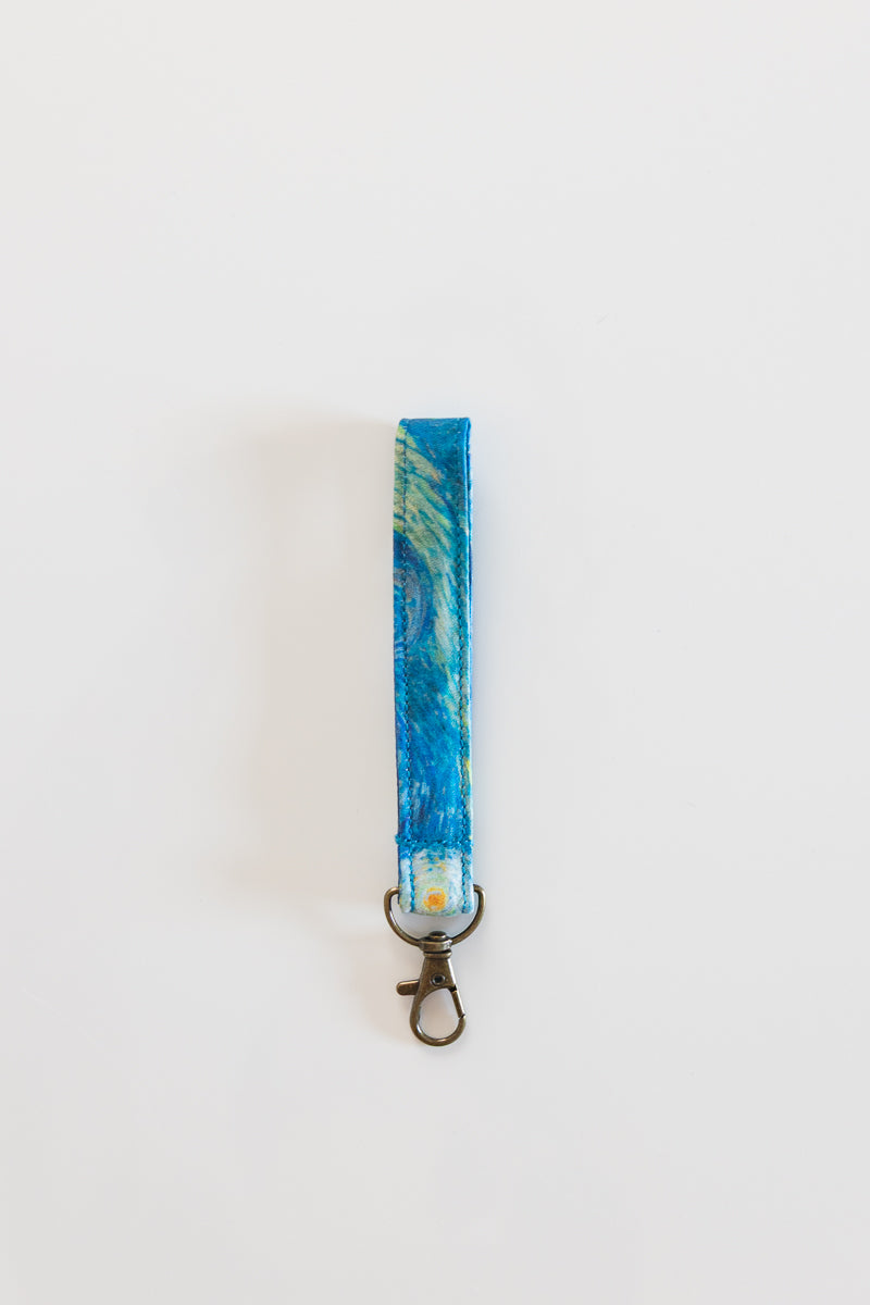 Portachiavi van gogh, portachiavi notte stellata, portachiavi in tessuto,ciondolo per borsa, chiave, portachiavi bracciale, regalo economico