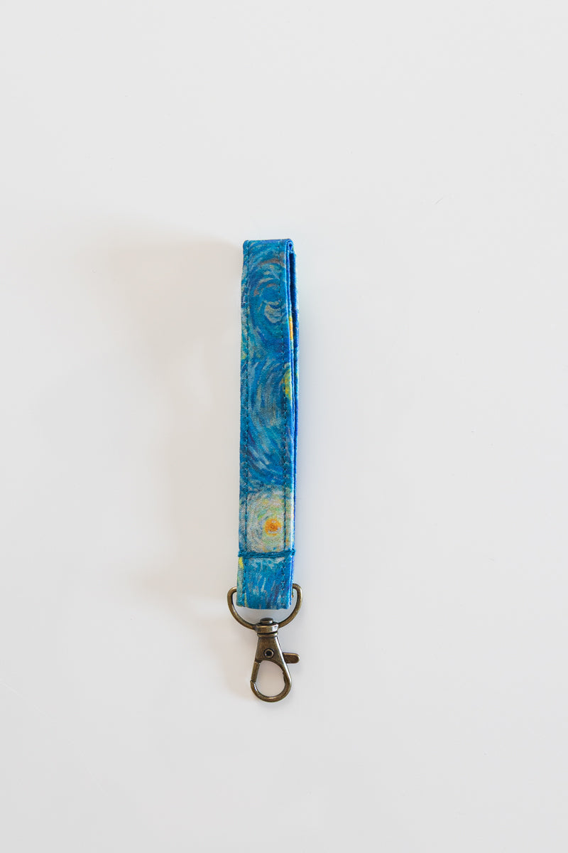 Portachiavi van gogh, portachiavi notte stellata, portachiavi in tessuto,ciondolo per borsa, chiave, portachiavi bracciale, regalo economico