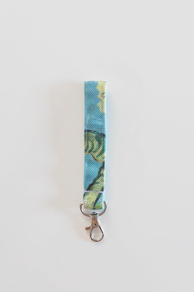 Portachiavi van gogh, portachiavi mandorlo fiori portachiavi in tessuto, ciondolo per borsa, chiave, portachiavi bracciale, regalo economico