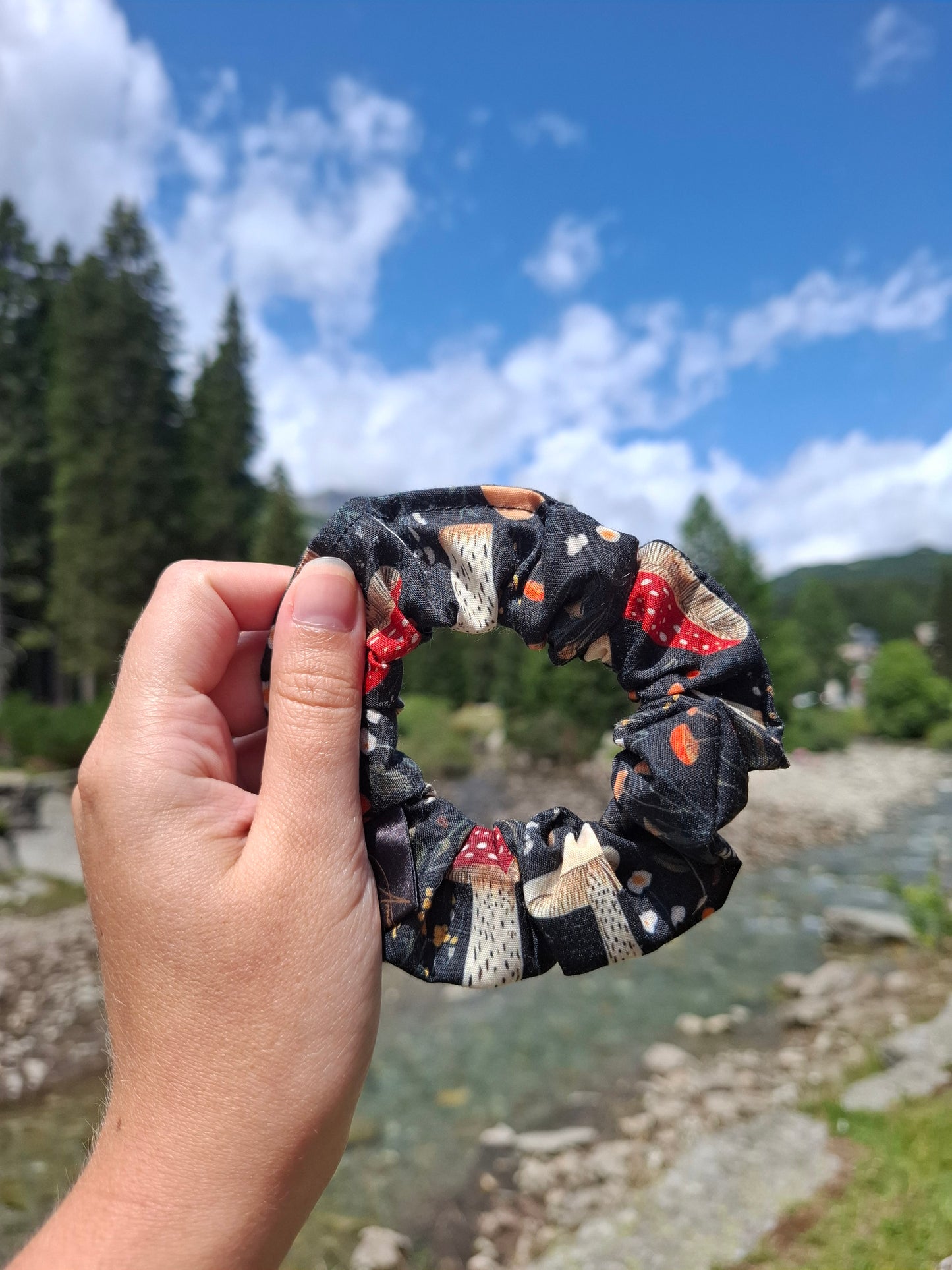 Scrunchies poliestere funghi