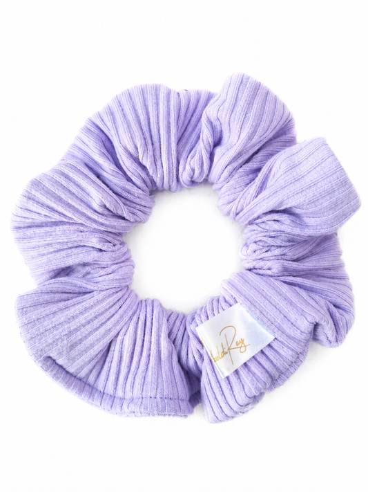 Scrunchies in maglia lilla