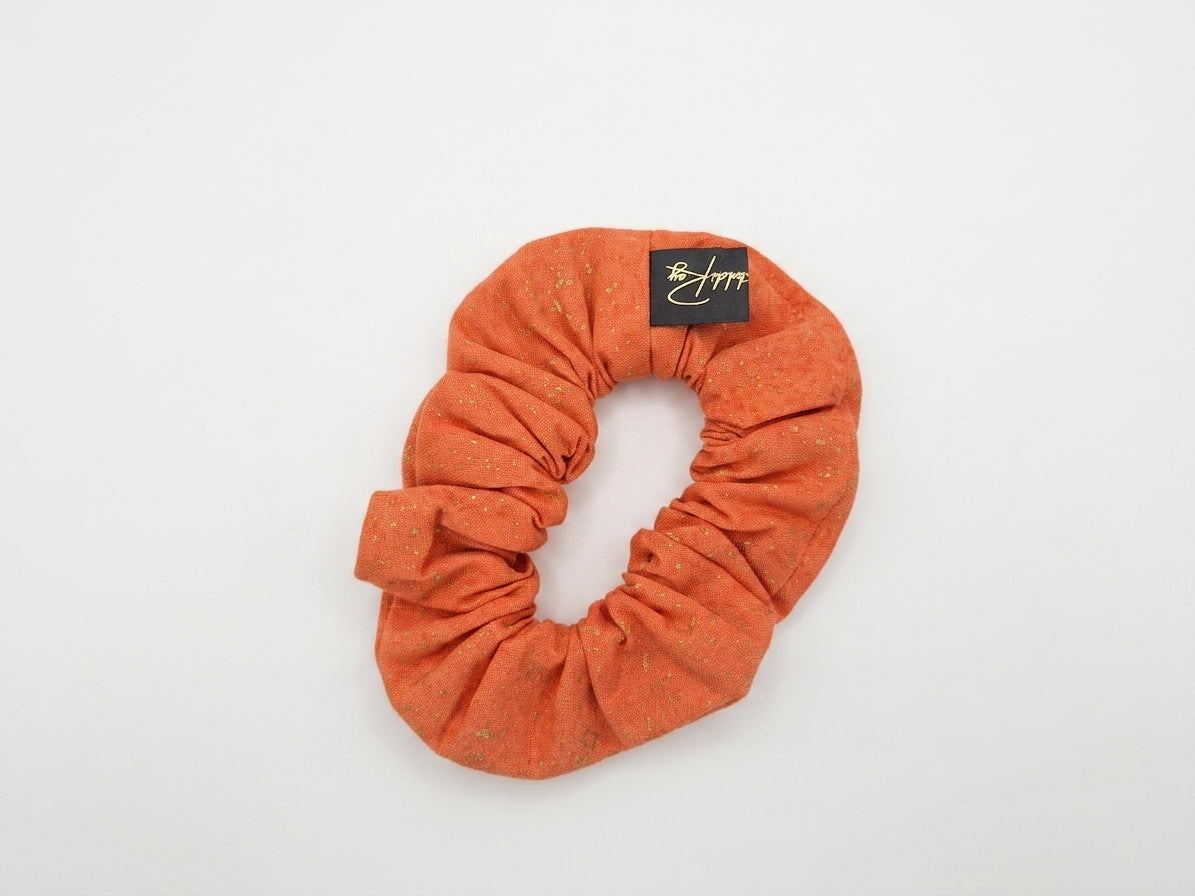 Scrunchies cotone arancione e oro