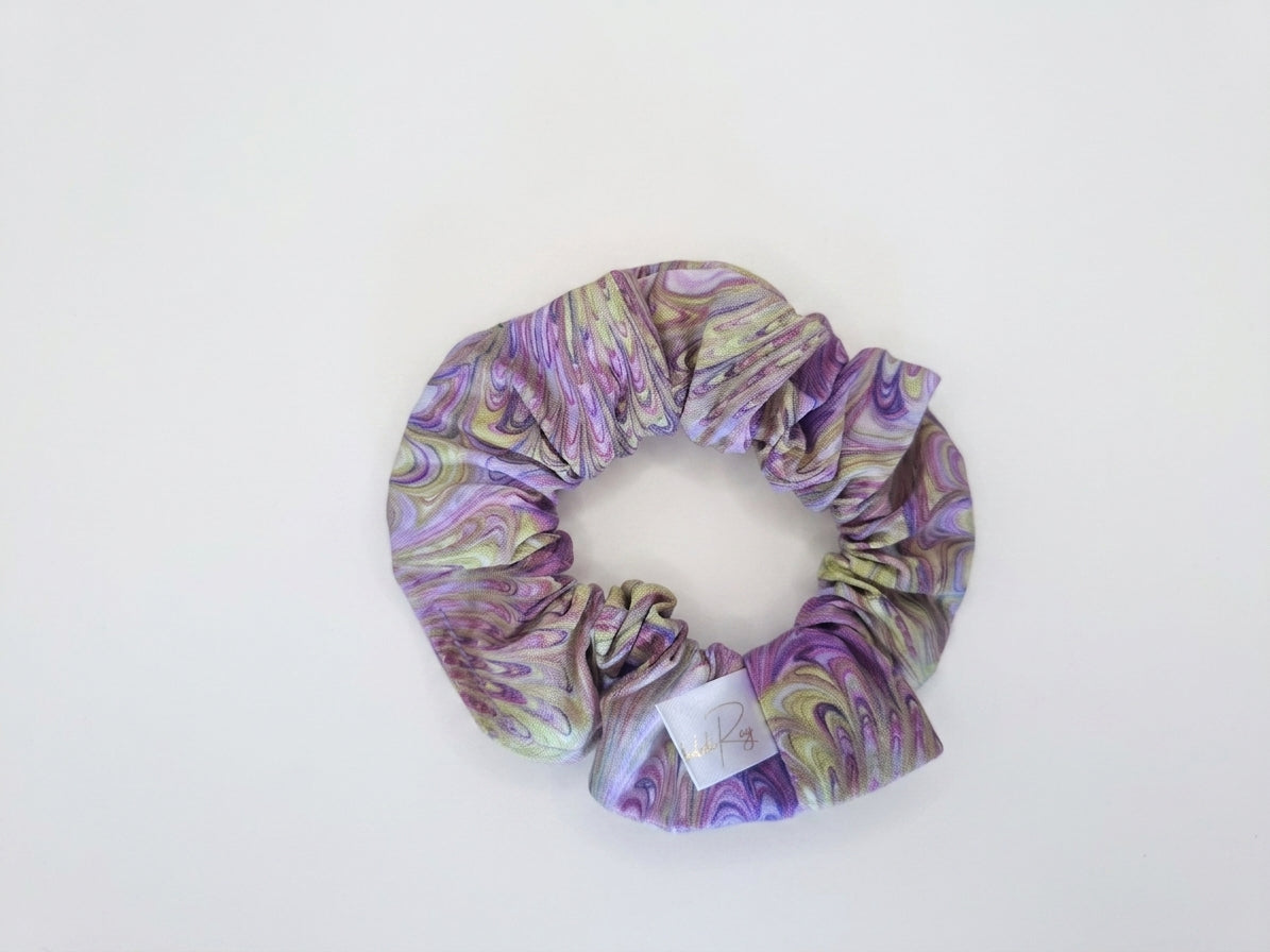 Scrunchies cotone viola verde