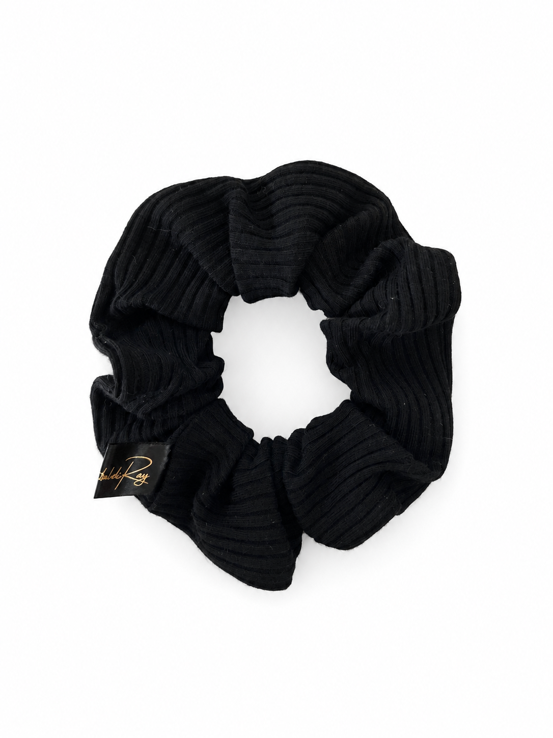 Black knit scrunchies