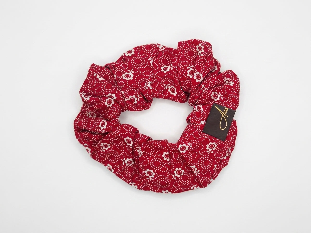 Scrunchies viscosa rossa floreale