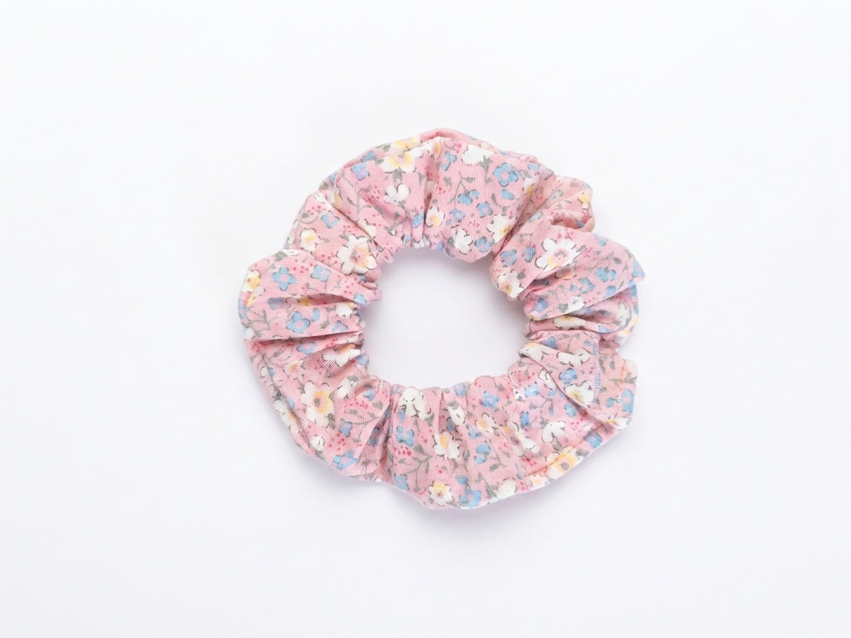 Scrunchies cotone rosa floreale