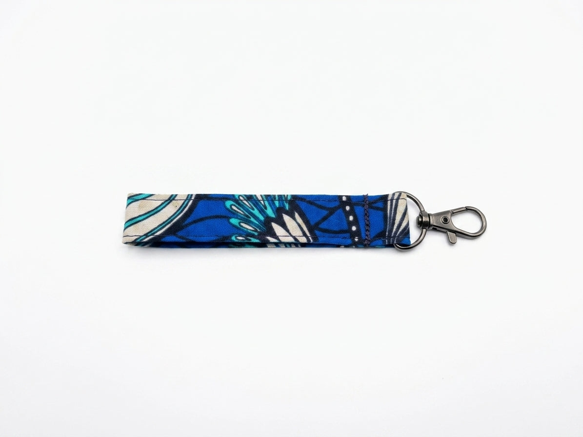 Portachiavi blu wax floreale