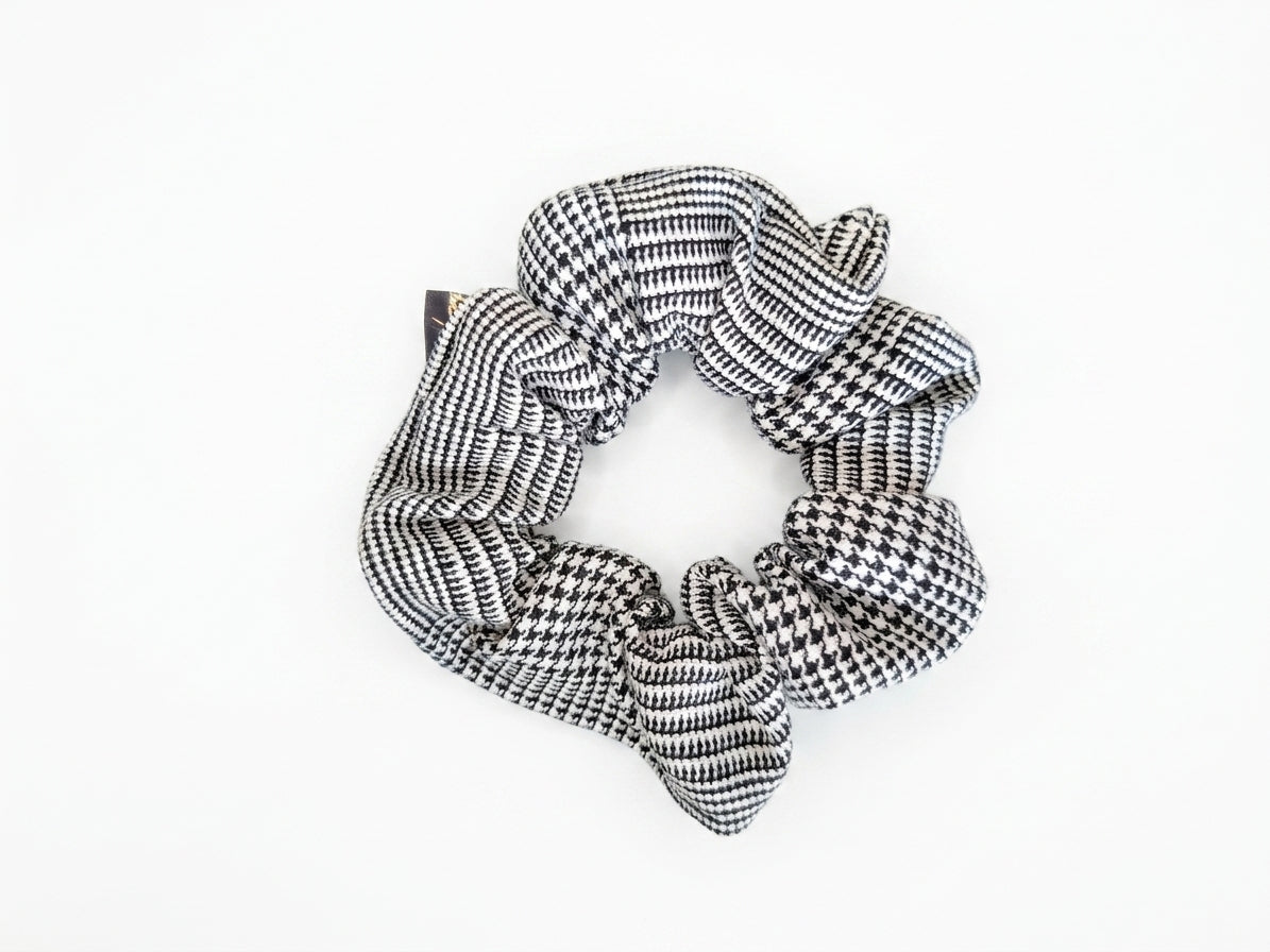 Scrunchies pied de poule nero e bianco